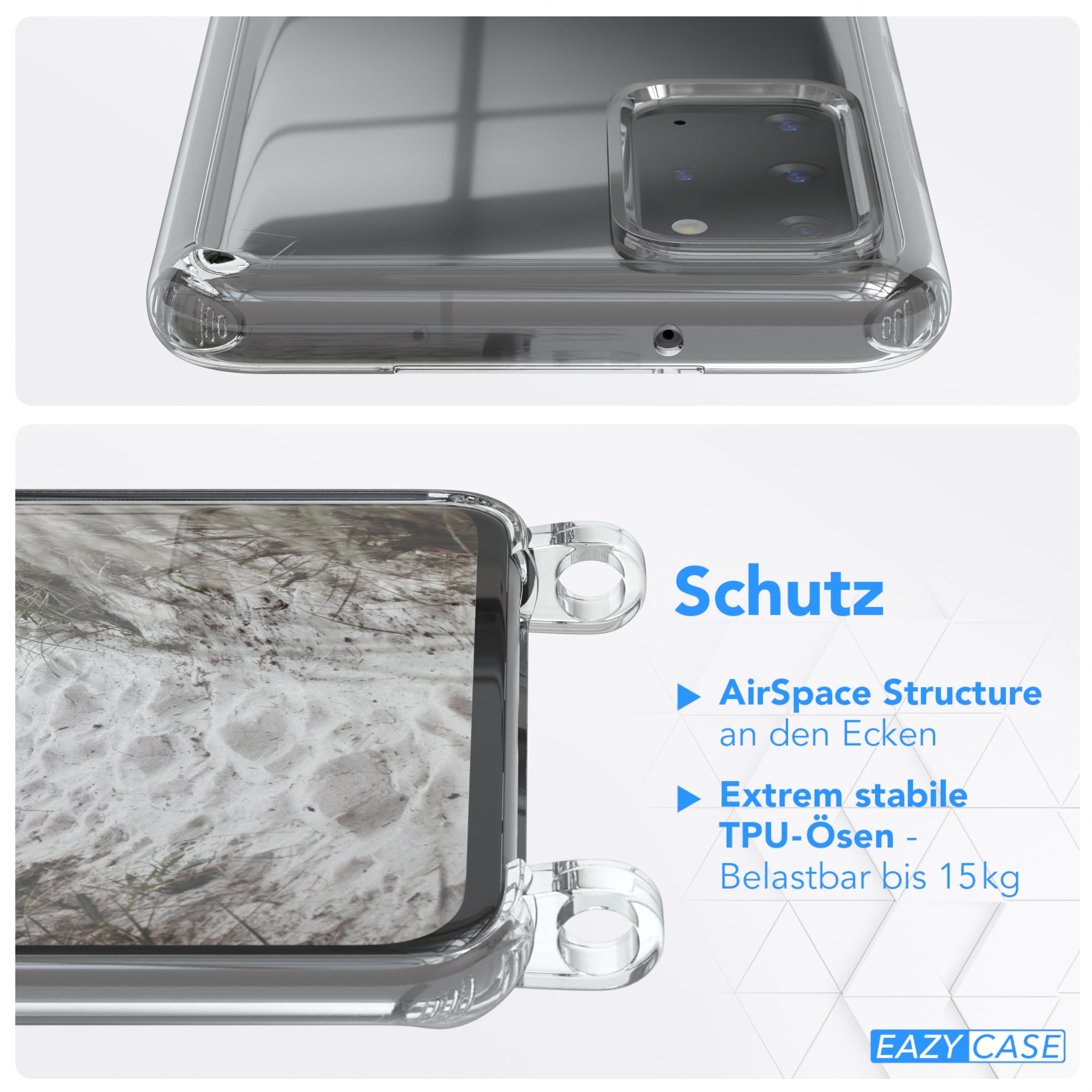 Galaxy S20 Plus / 5G transparente Hülle + Kordel