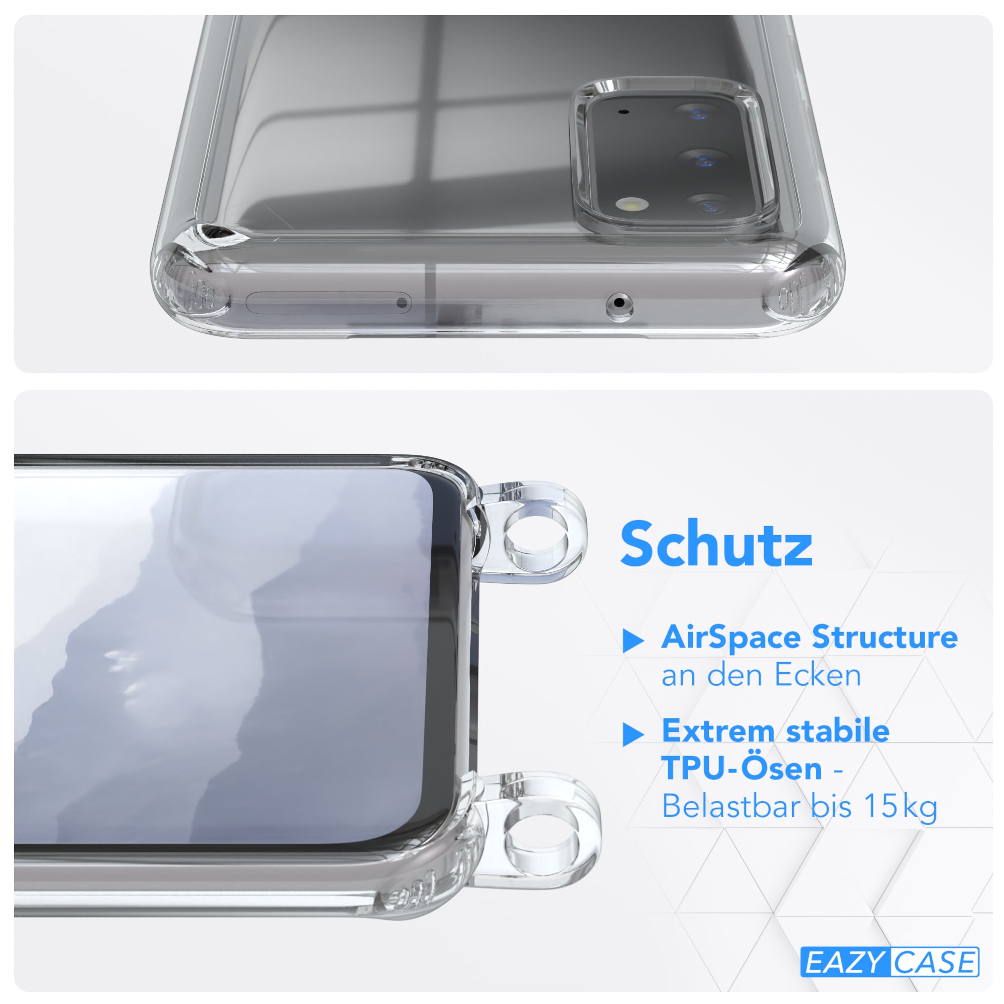 Galaxy S20 / 5G transparente Hülle + Kordel