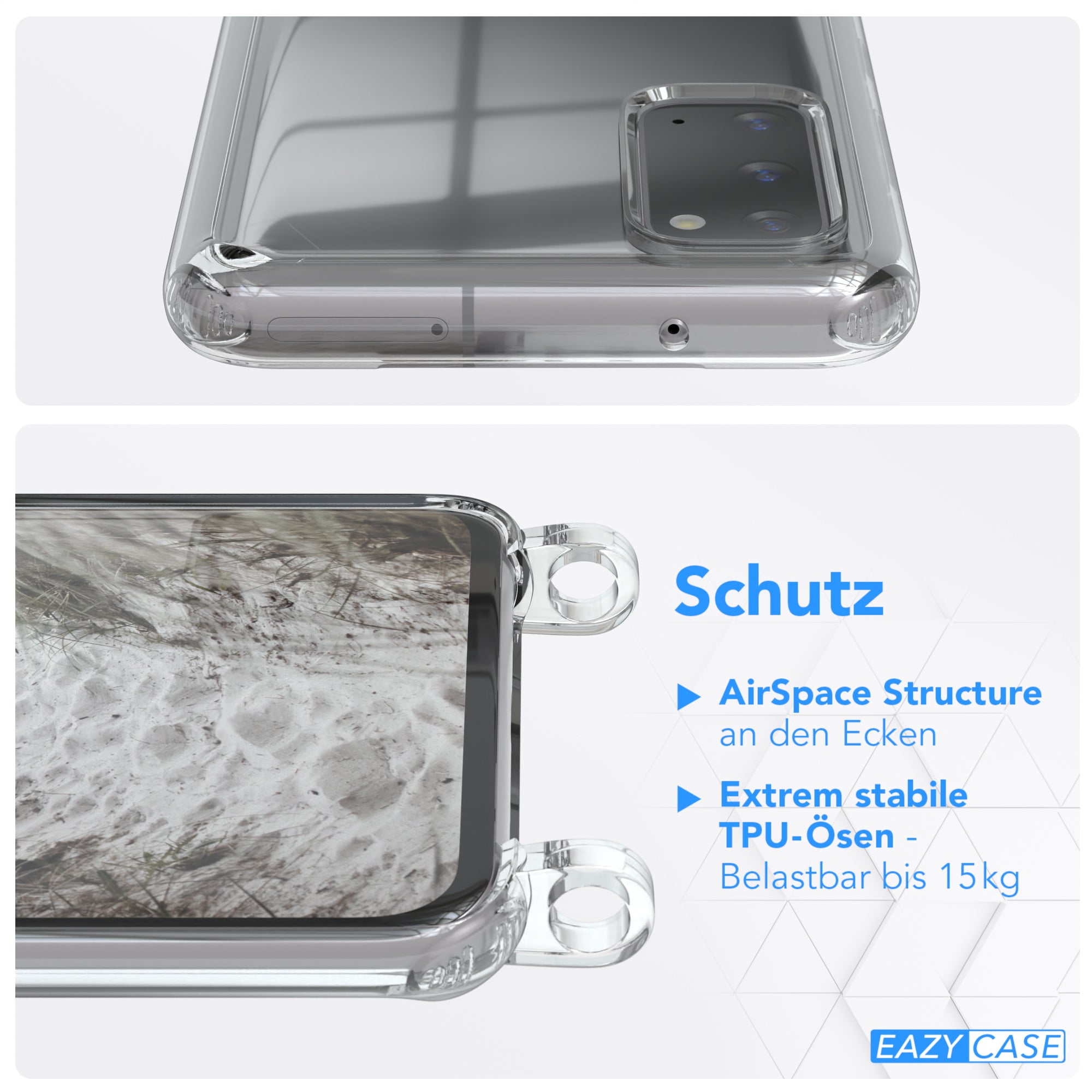 Galaxy S20 / 5G transparente Hülle + Kordel