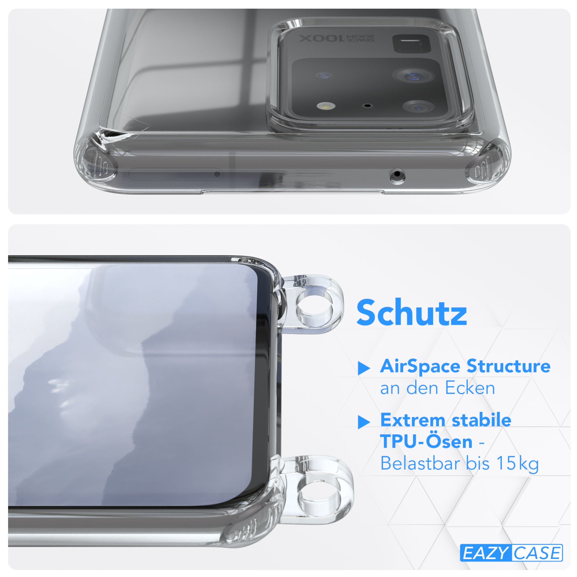 Galaxy S20 Ultra / 5G transparente Hülle + Kordel