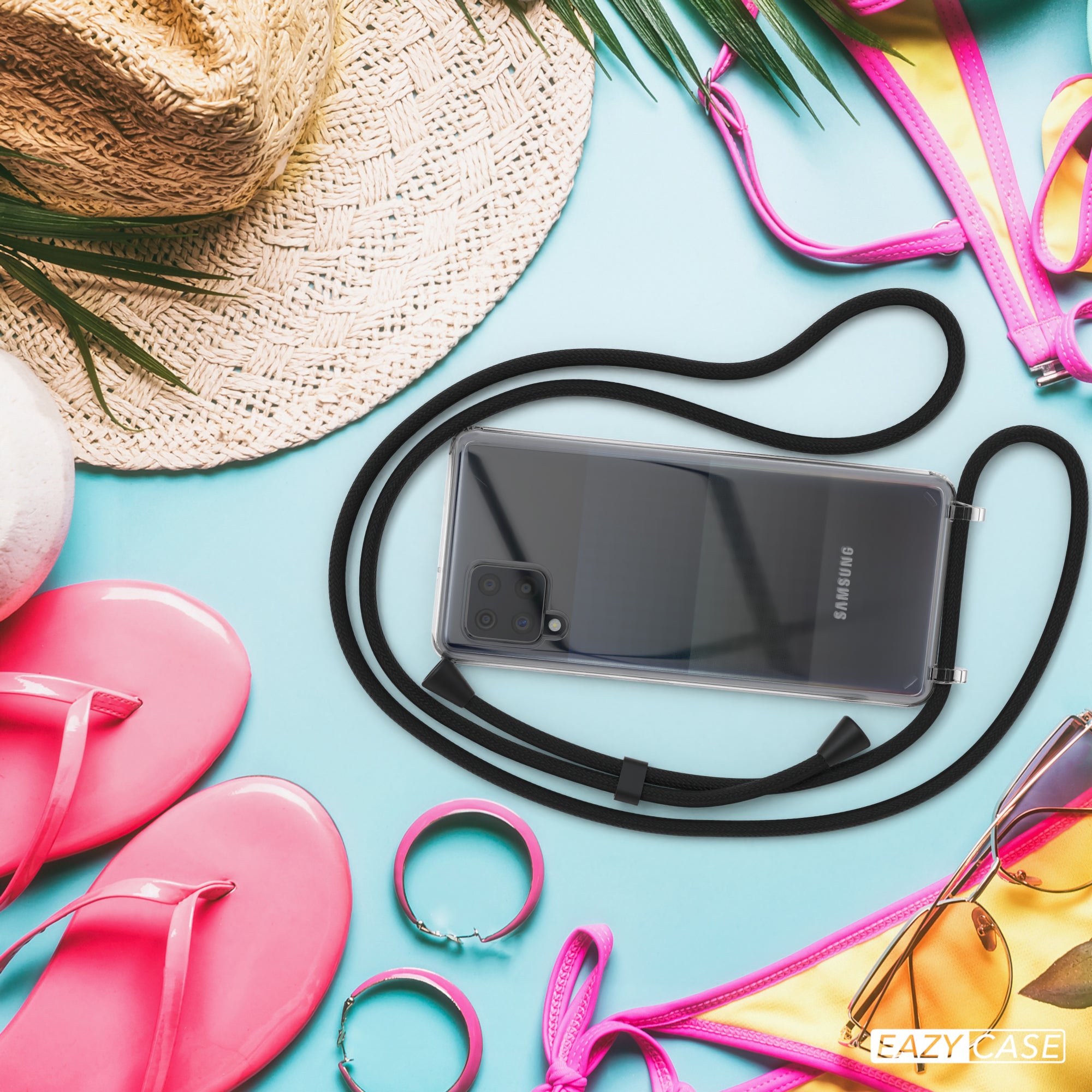 Galaxy A42 5G transparente Hülle + Kordel