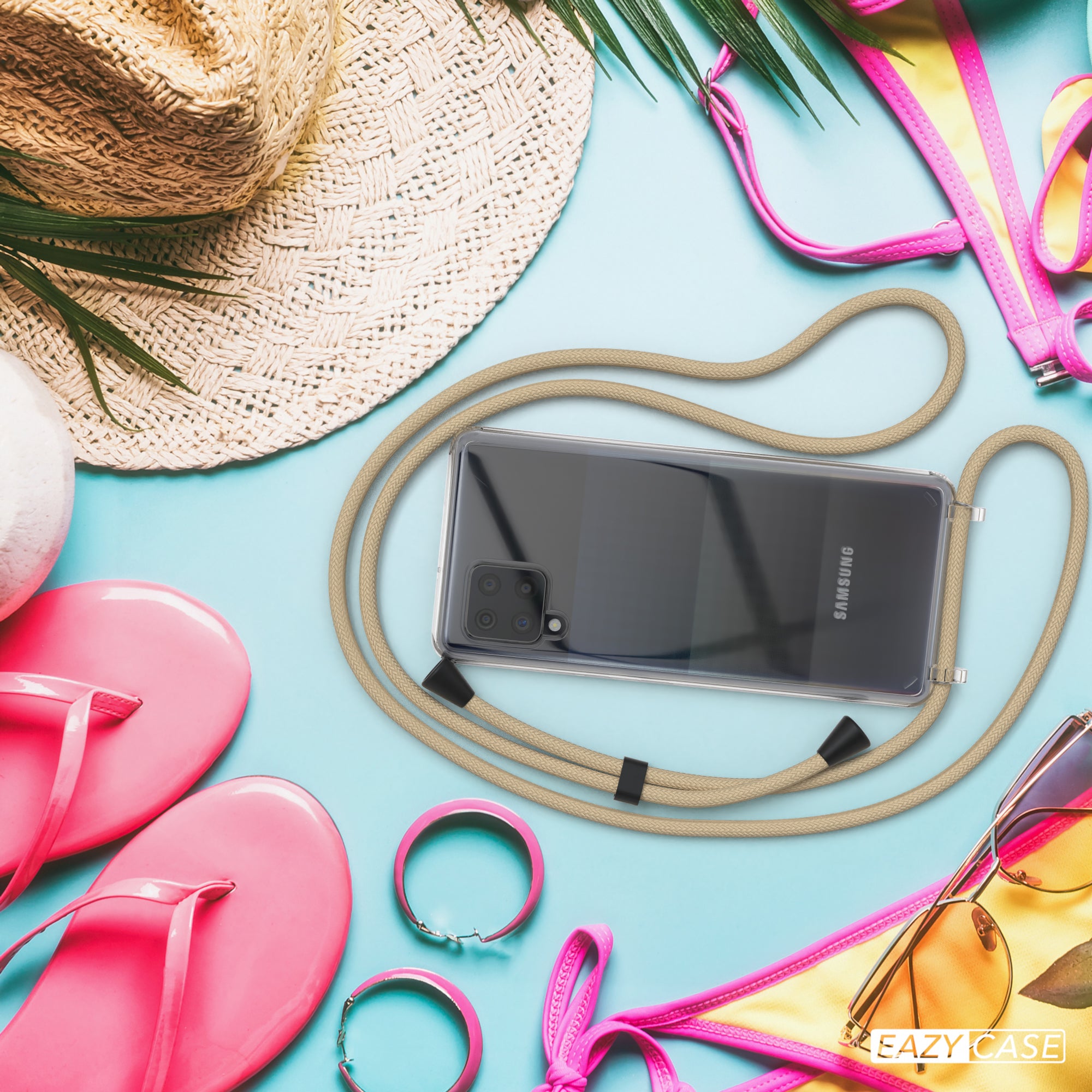 Galaxy A42 5G transparente Hülle + Kordel