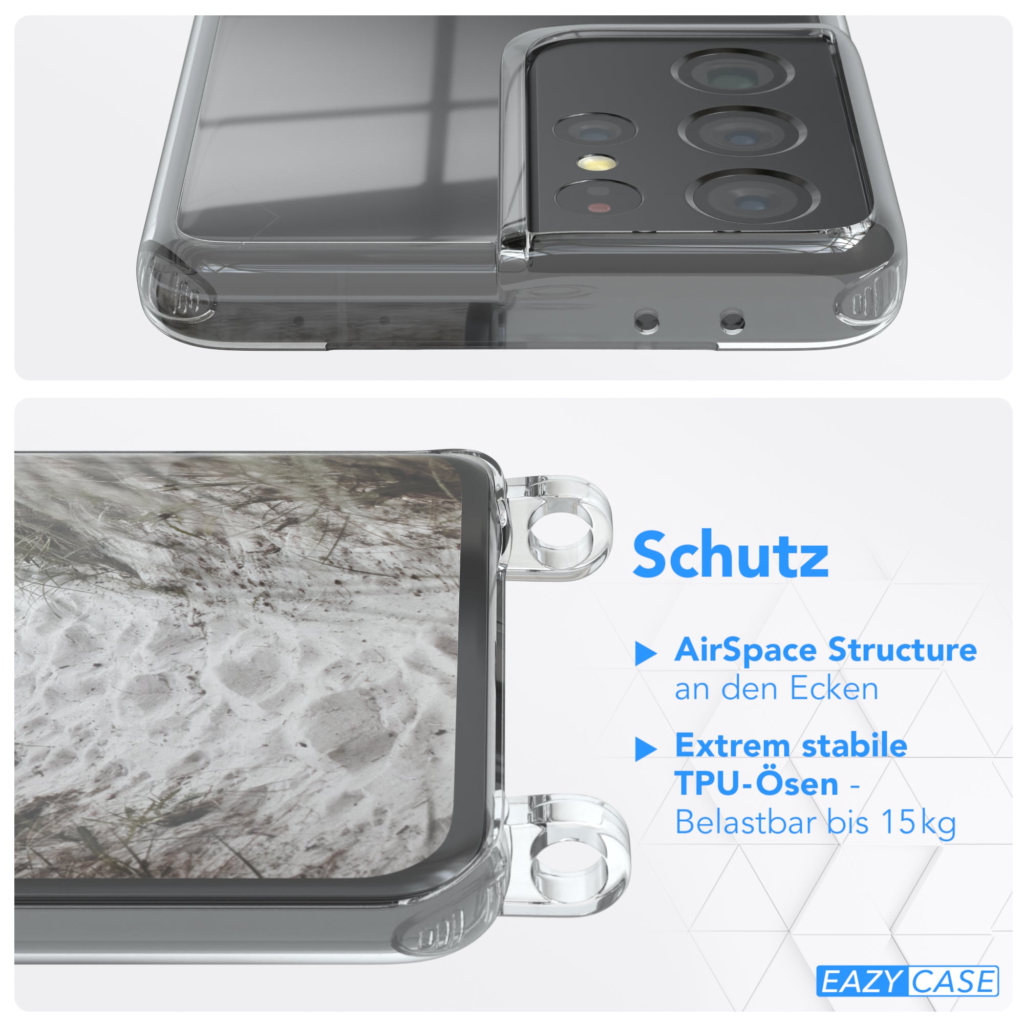 Galaxy S21 Ultra 5G transparente Hülle + Kordel