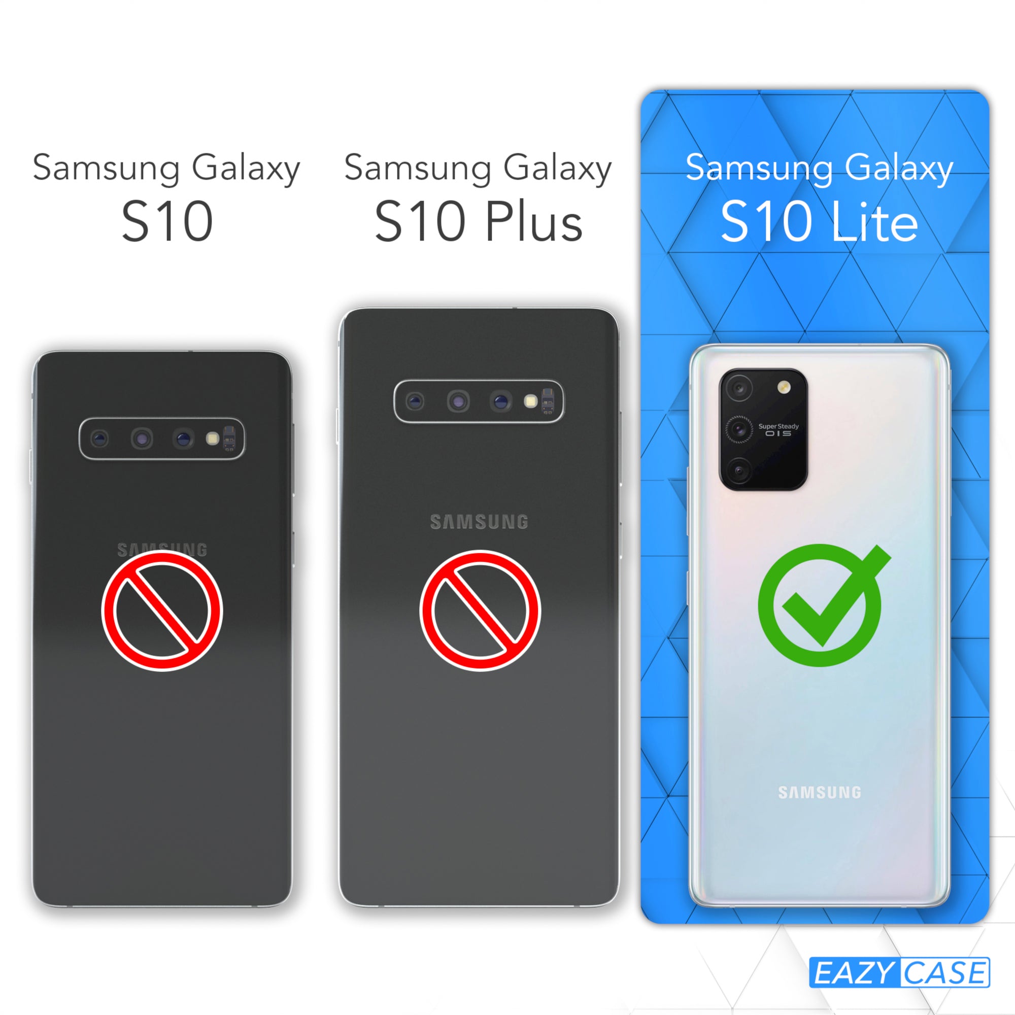 Galaxy S10 Lite Hülle mit Metallkette + Schwarze Kordel