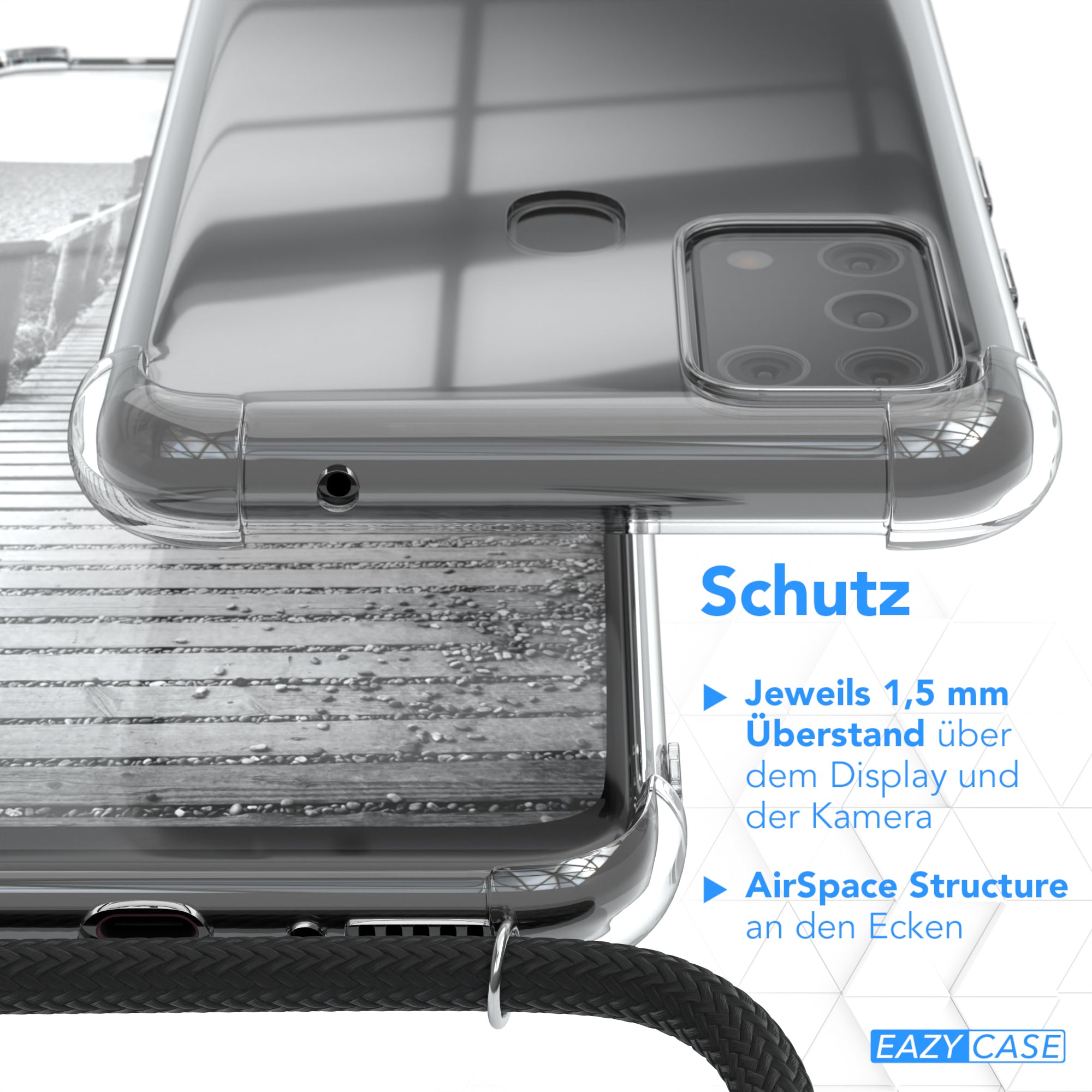 Galaxy M31 Hülle mit Metallkette + Schwarze Kordel