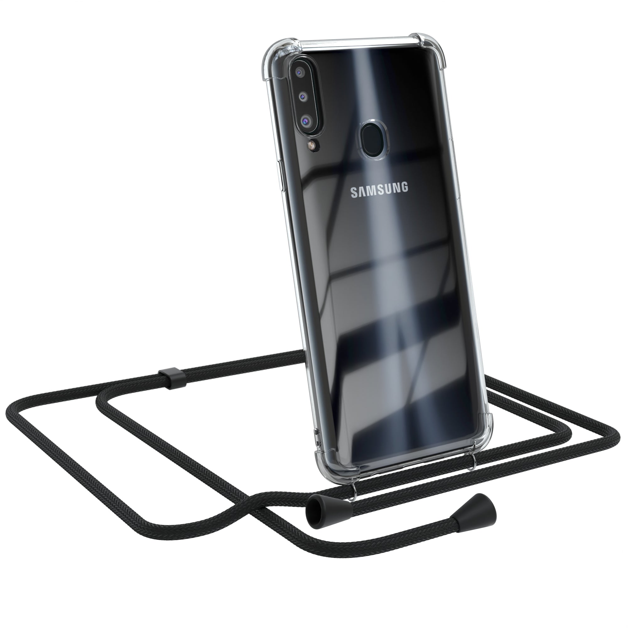 Galaxy A20s transparente Hülle + Kordel