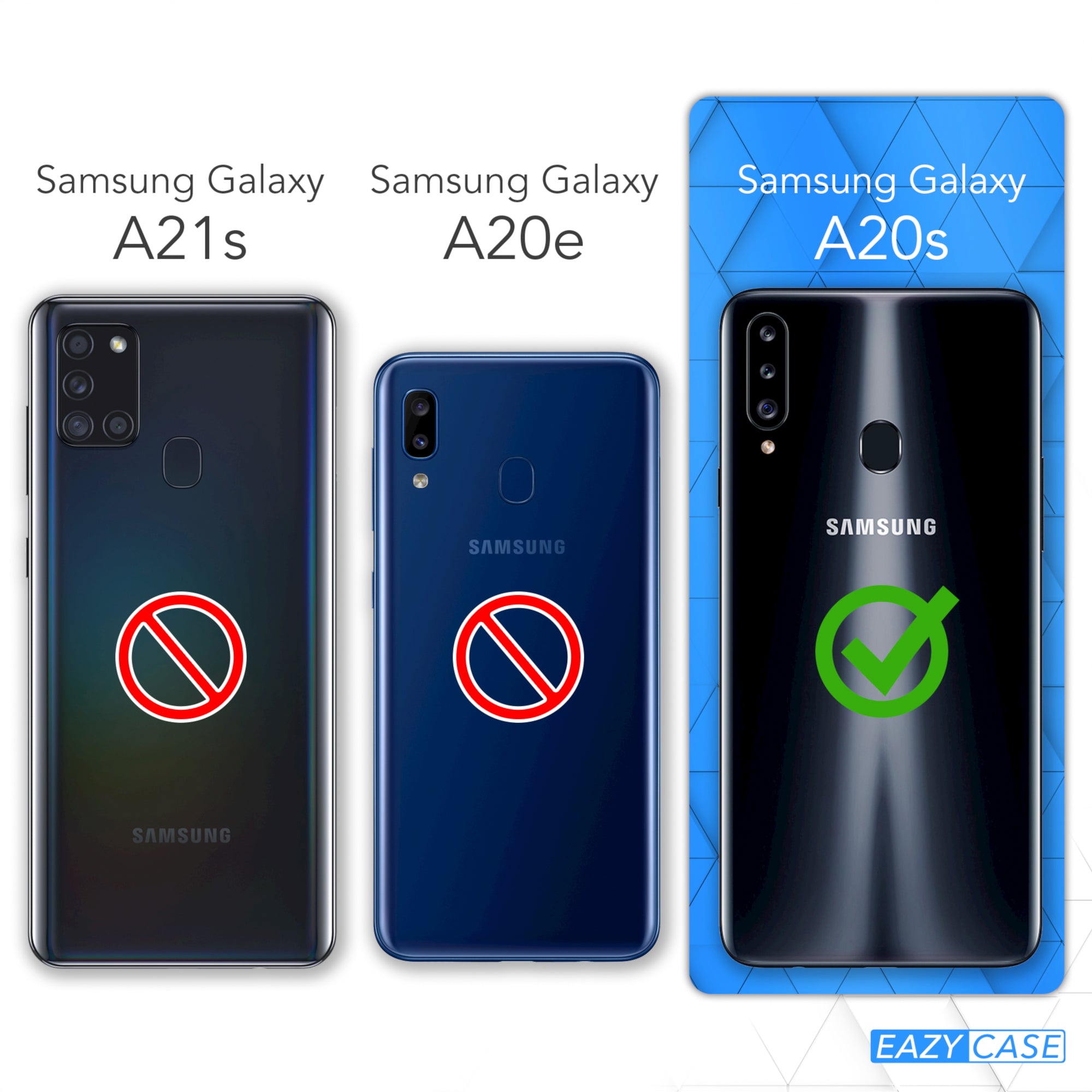 Galaxy A20s Hülle mit Metallkette + Schwarze Kordel