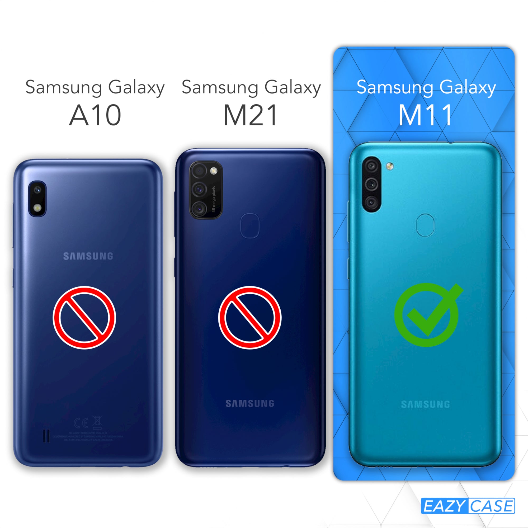 Galaxy M11 Hülle mit Metallkette + Schwarze Kordel