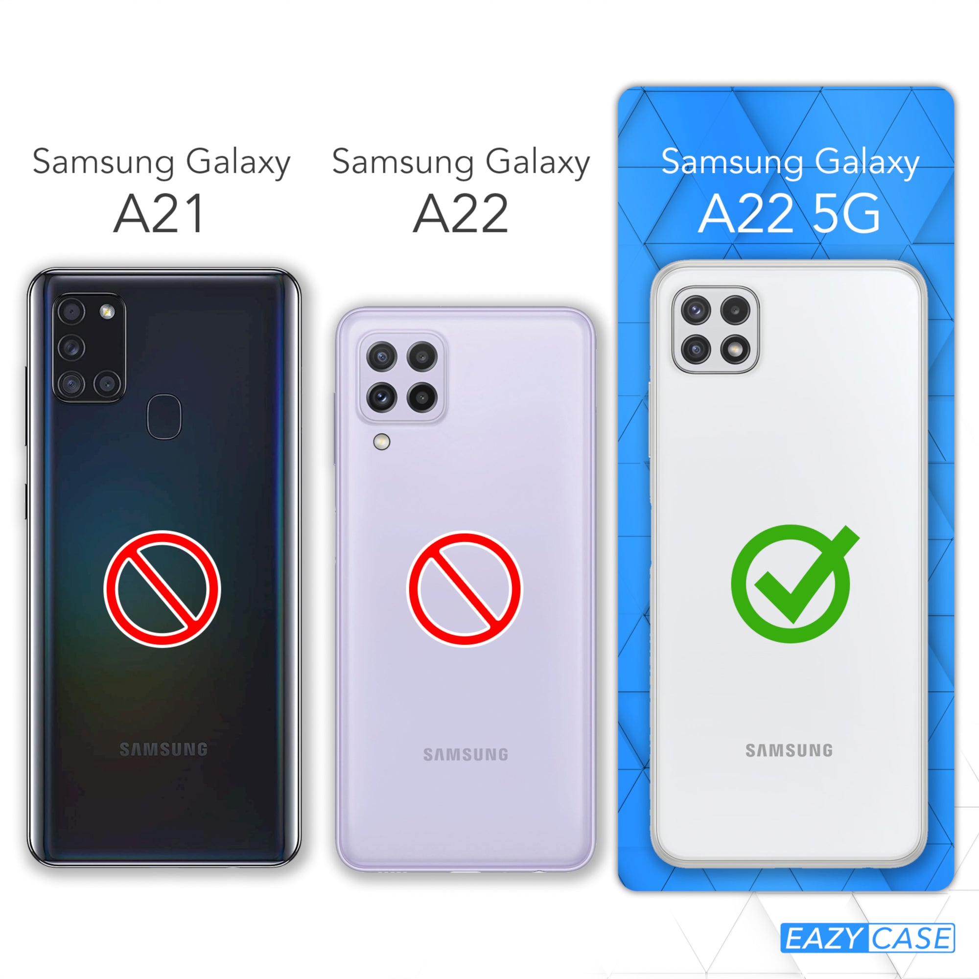 Galaxy A22 Hülle mit Metallkette + Schwarze Kordel