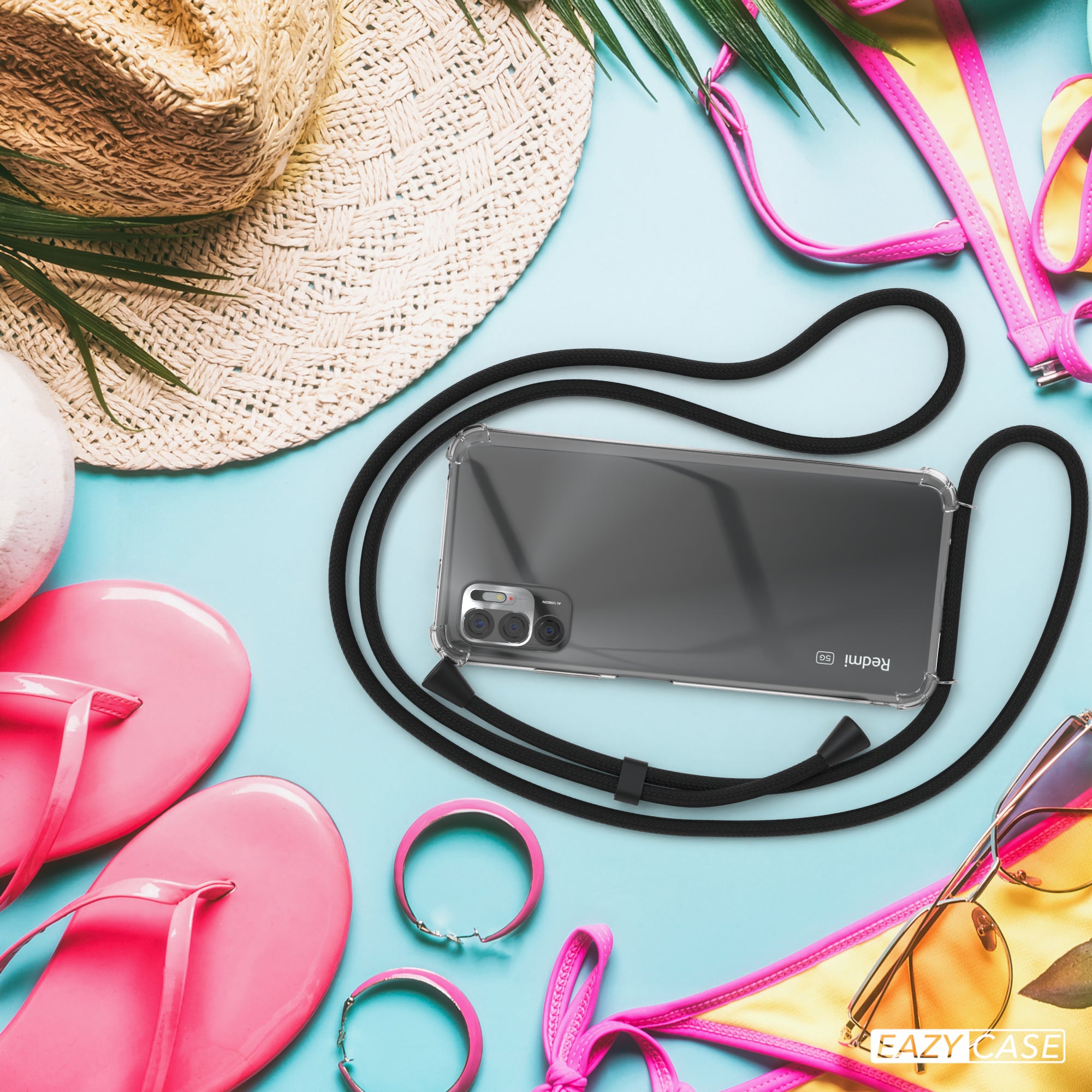 Xiaomi Redmi Note 10 5G transparente Hülle + Kordel