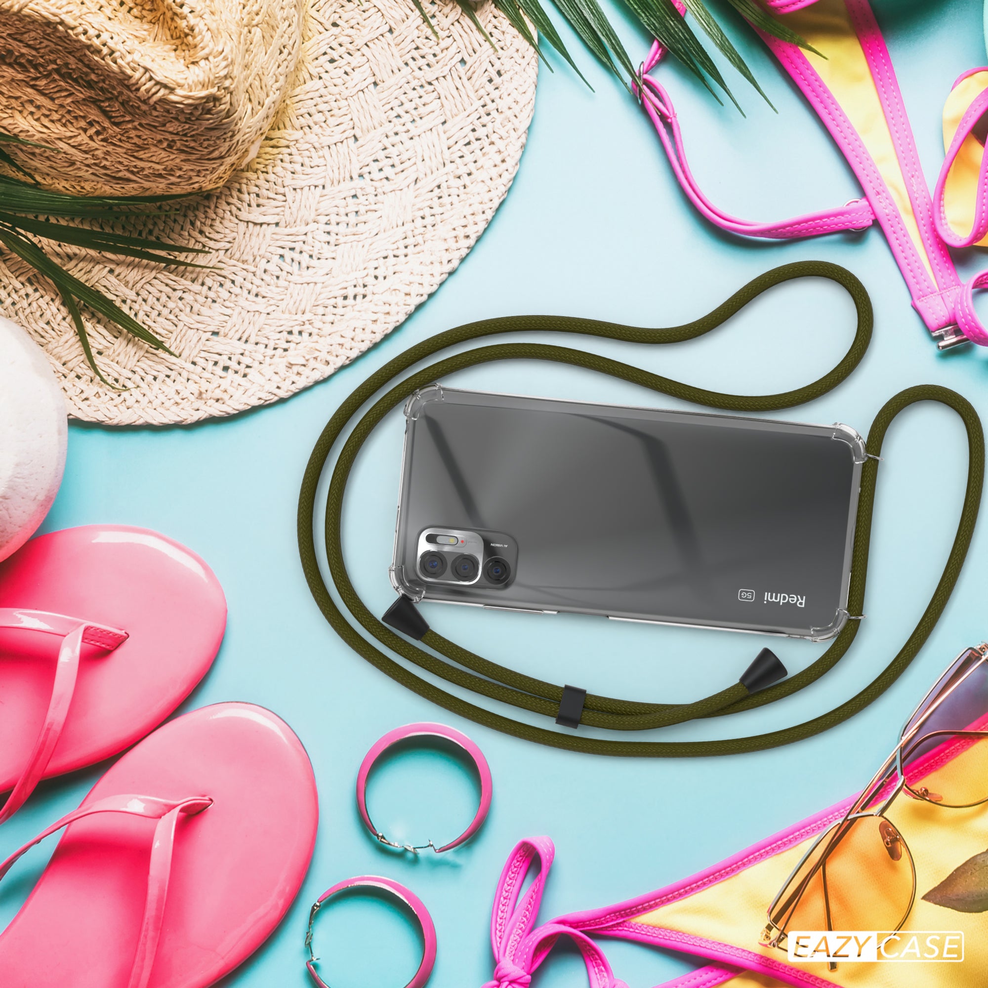 Xiaomi Redmi Note 10 5G transparente Hülle + Kordel