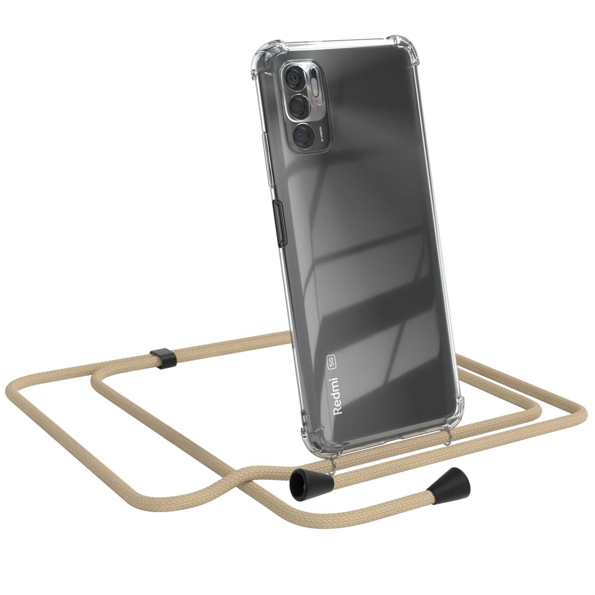 Xiaomi Redmi Note 10 5G transparente Hülle + Kordel