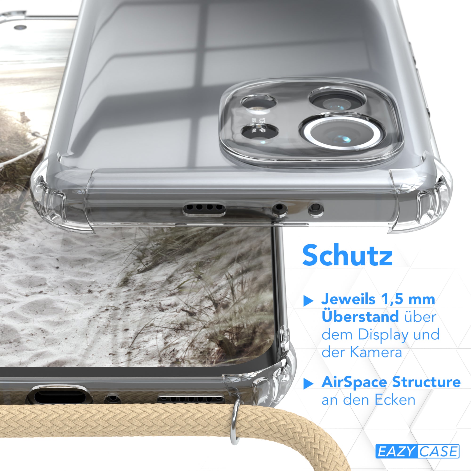 Xiaomi Mi 11 5G transparente Hülle + Kordel