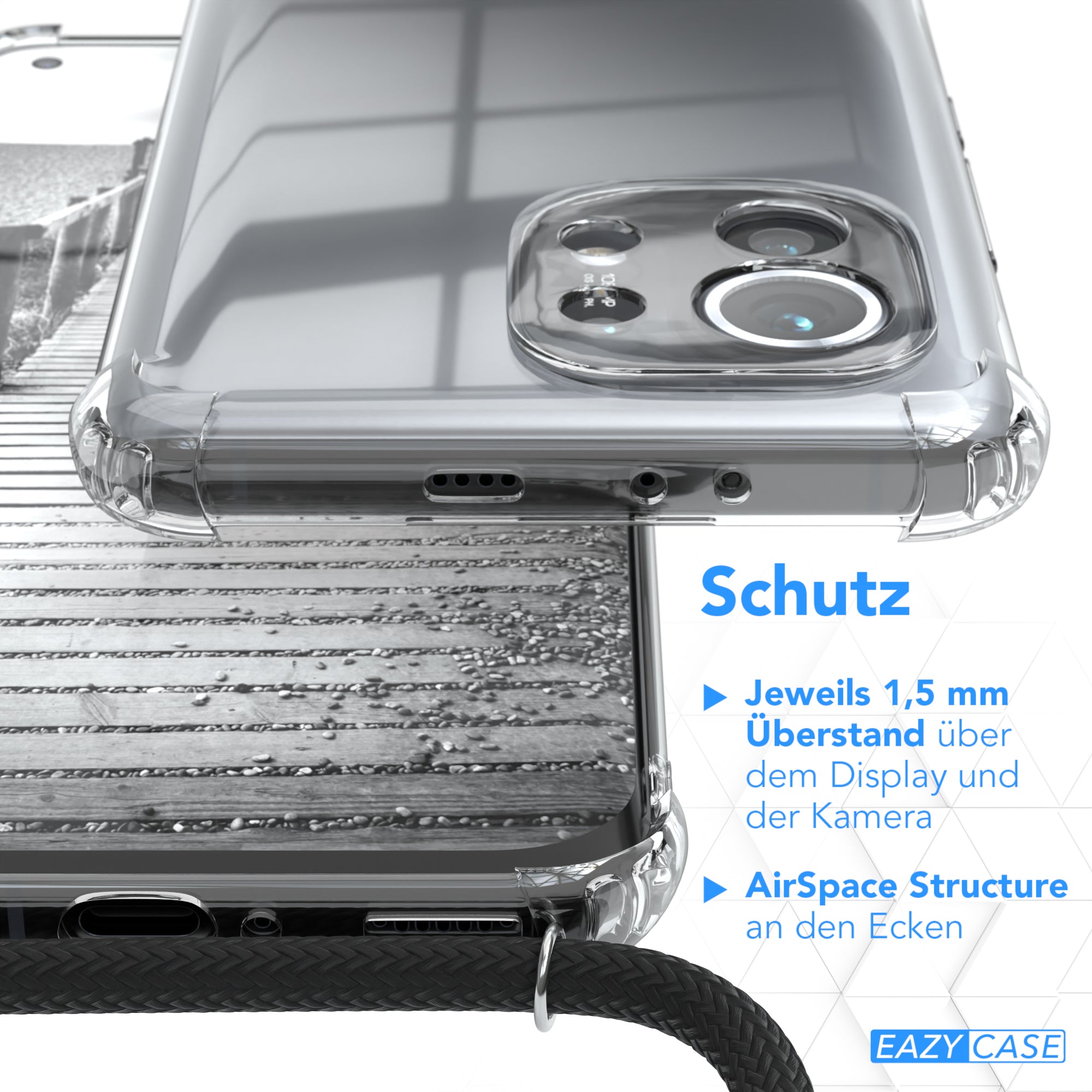 Xiaomi Mi 11 5G Hülle mit Metallkette + Schwarze Kordel