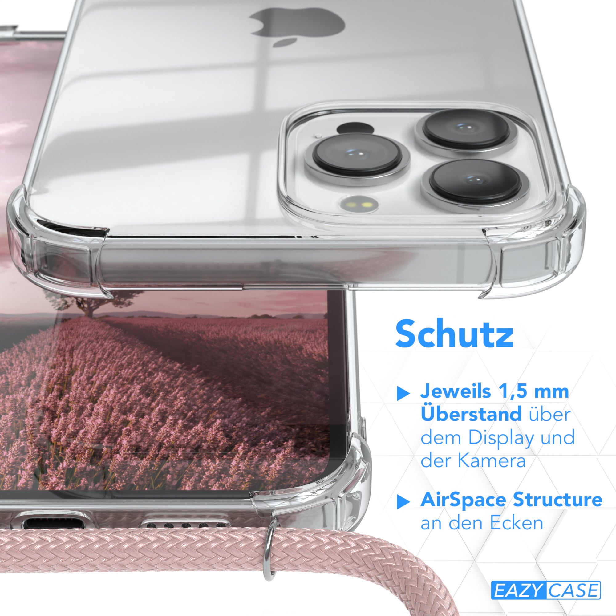 iPhone 13 Pro Max transparente Hülle + Kordel