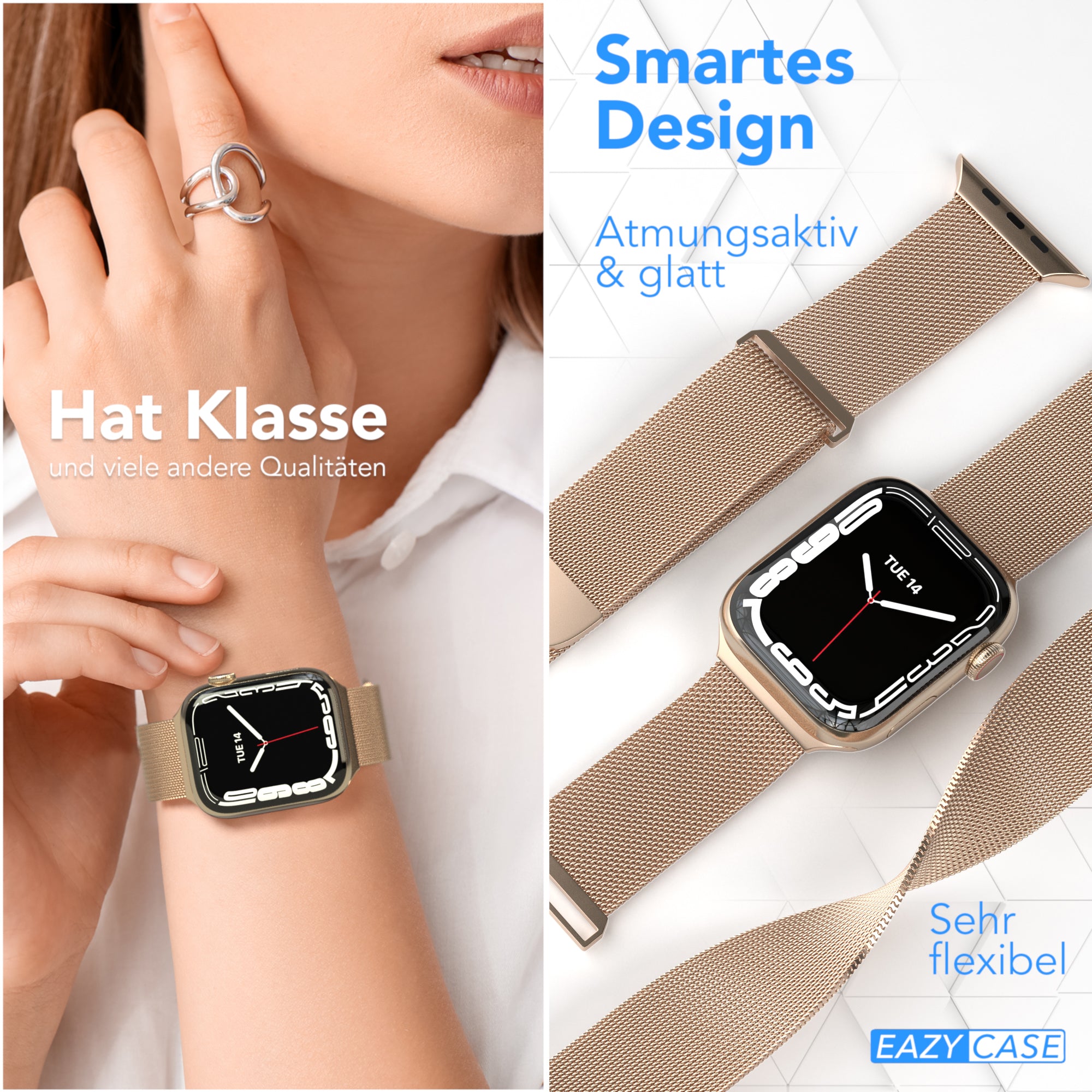 Apple Watch Armband Metall Edelstahl mit Magnetverschluss EAZY CASE