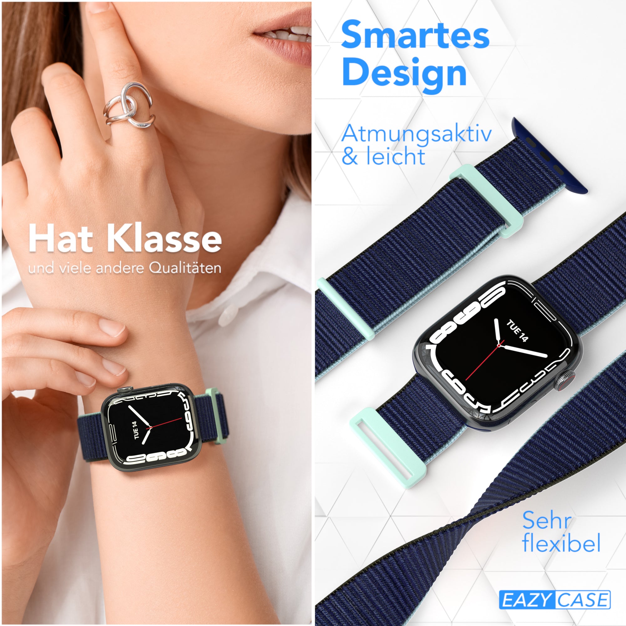 Apple Watch Nylon Armband mit Klettverschluss EAZY CASE Sport Loop
