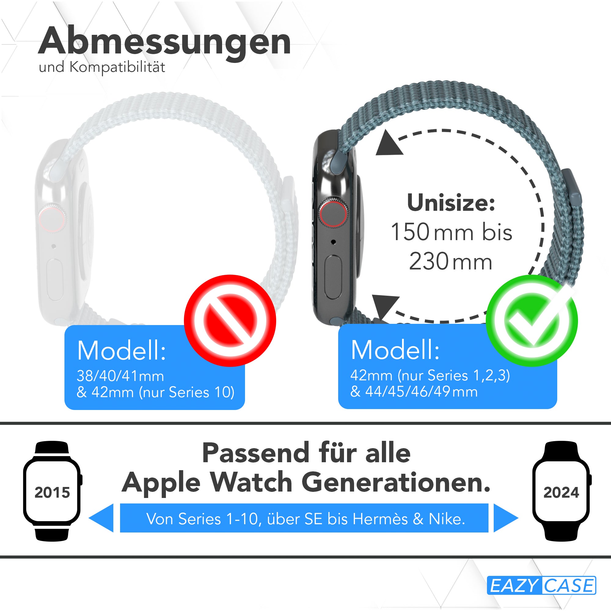 Apple Watch Nylon Armband mit Klettverschluss EAZY CASE Sport Loop