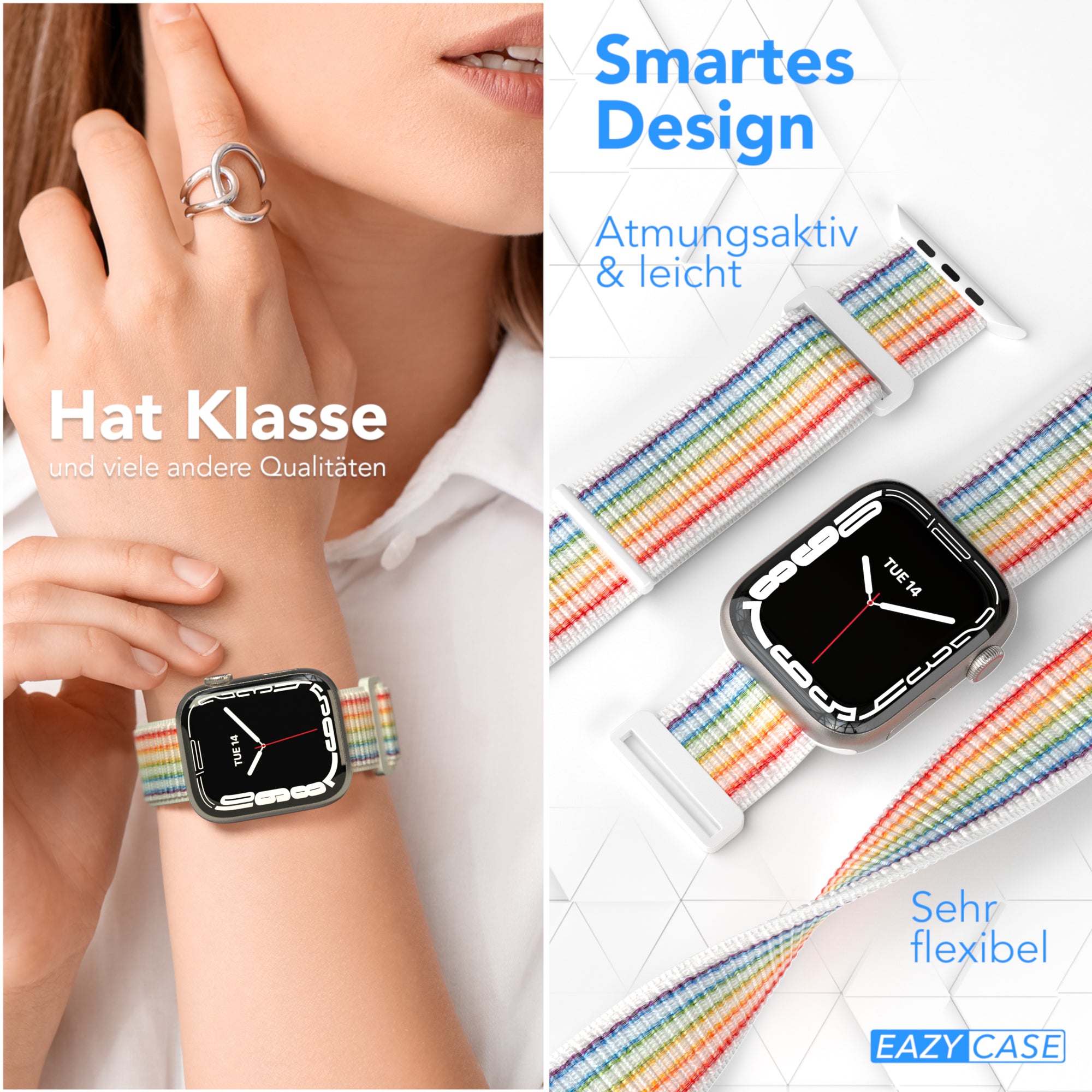 Apple Watch Nylon Armband mit Klettverschluss EAZY CASE Sport Loop