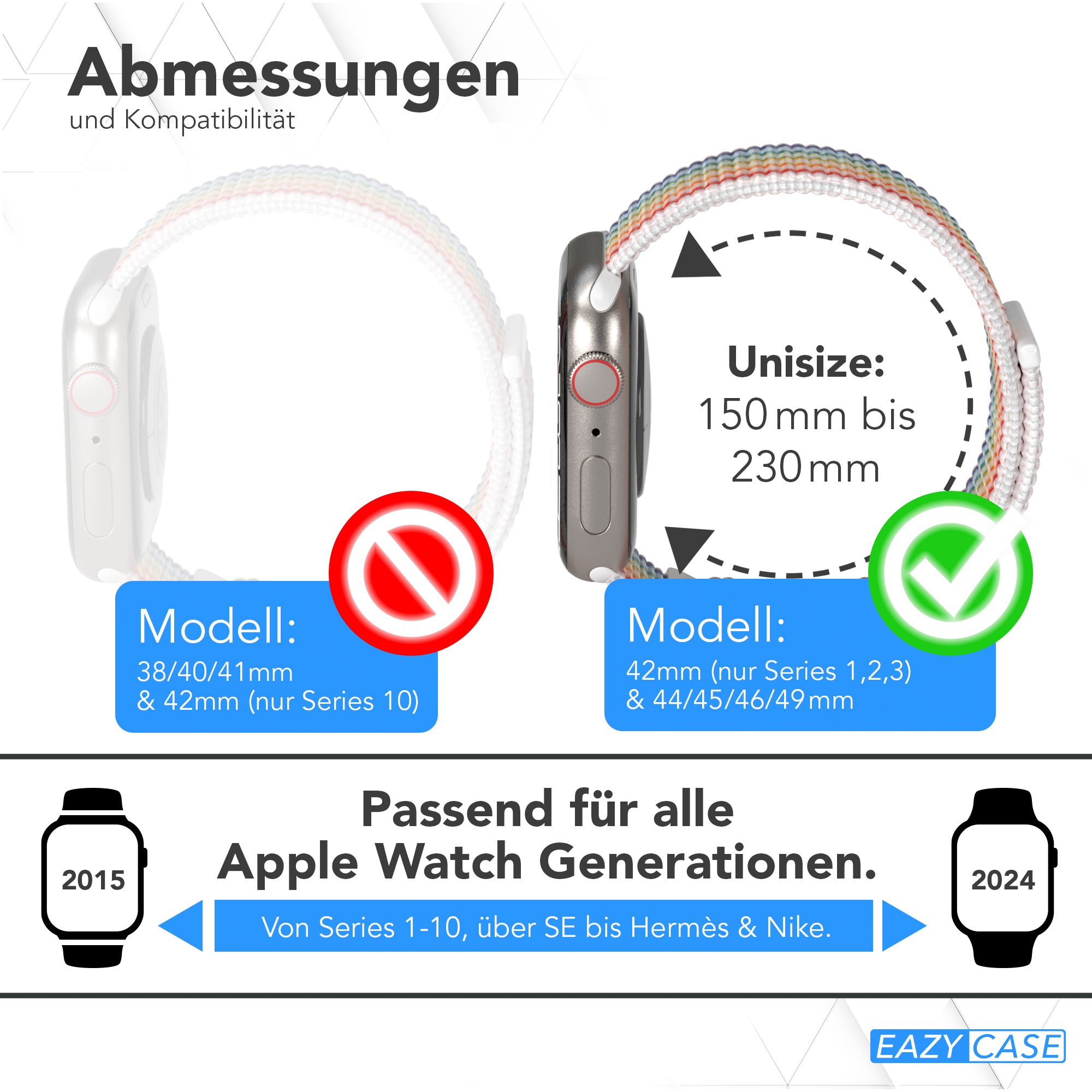 Apple Watch Nylon Armband mit Klettverschluss EAZY CASE Sport Loop