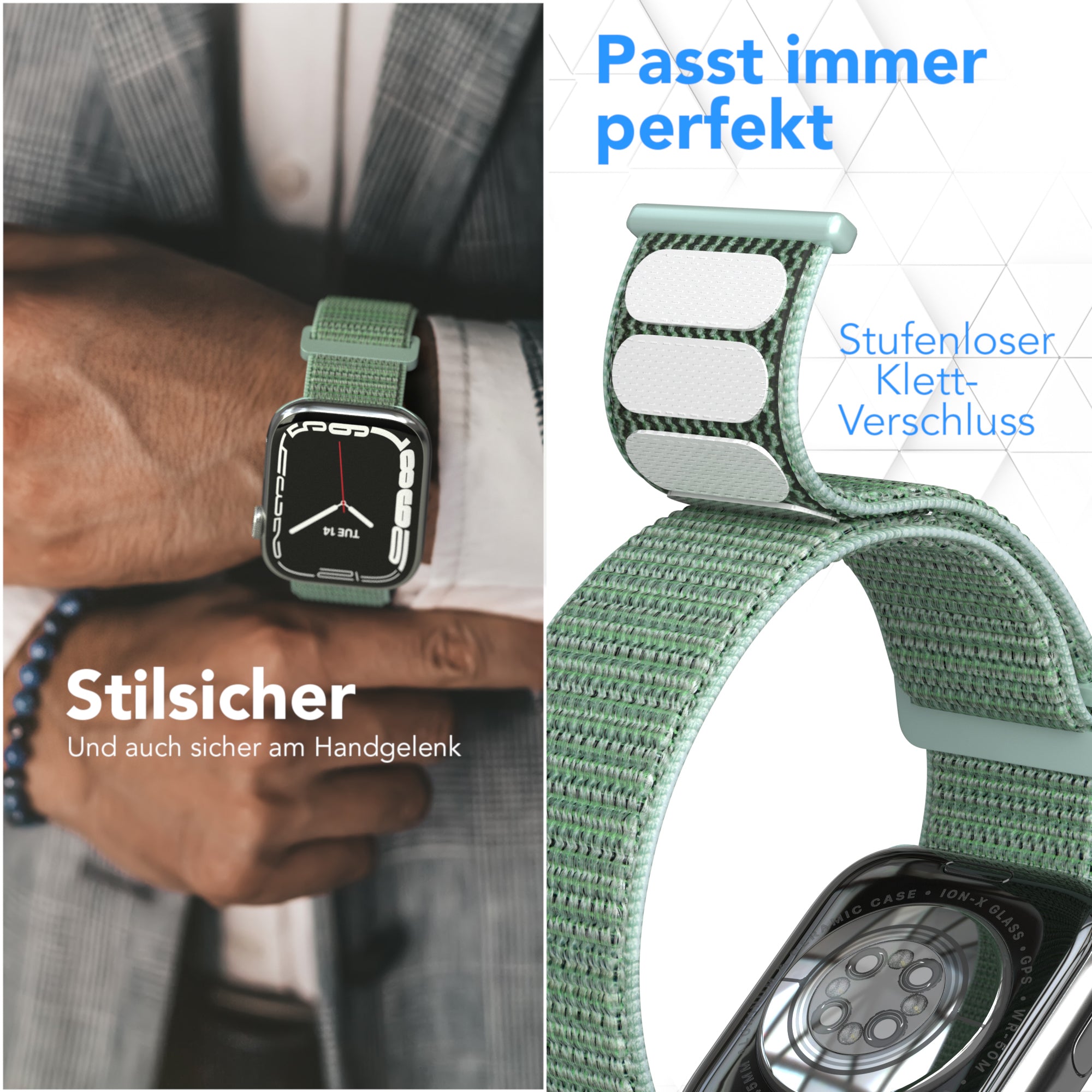 Apple Watch Nylon Armband mit Klettverschluss EAZY CASE Sport Loop