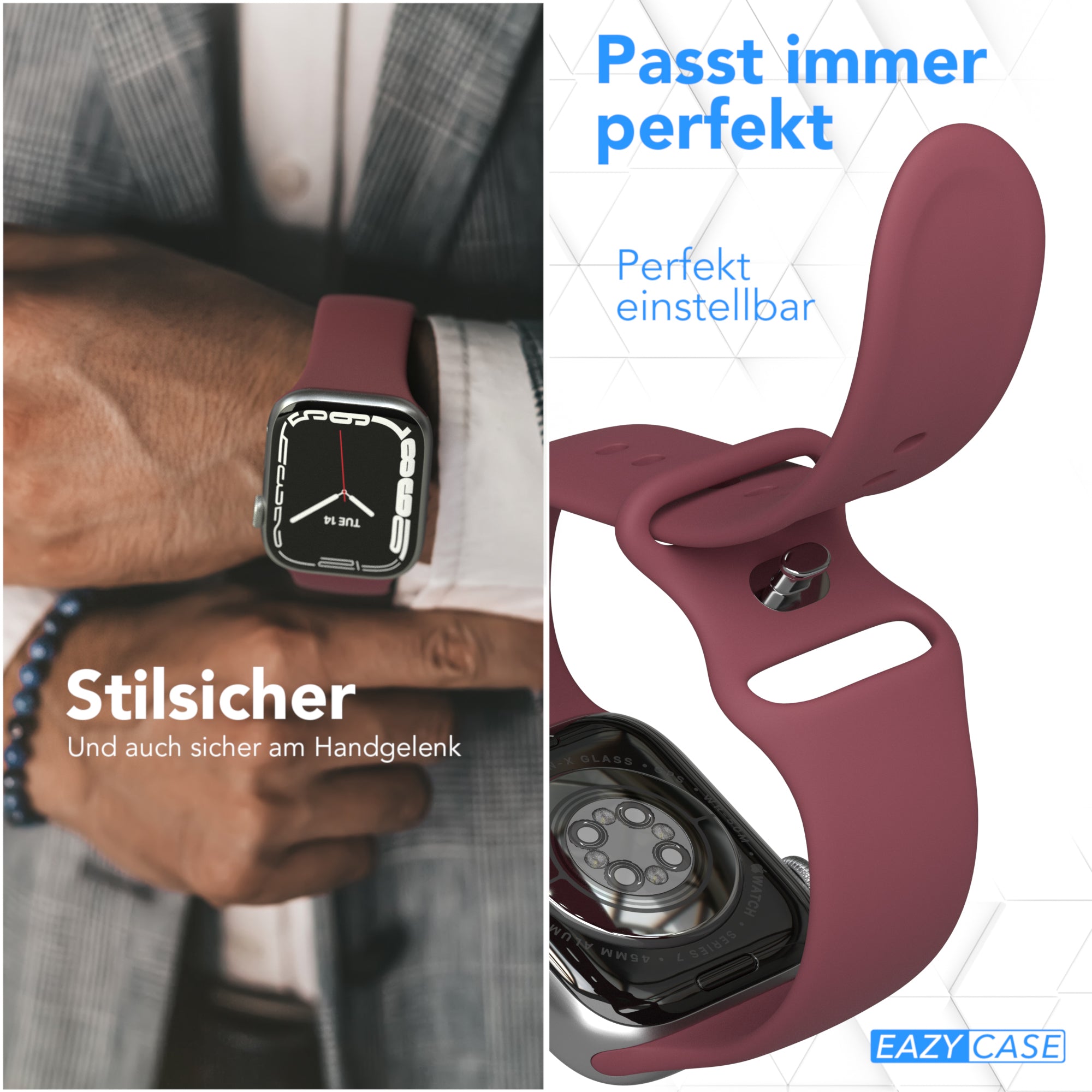 Apple Watch Silikon Armband mit Schnellverschluss von EAZY CASE