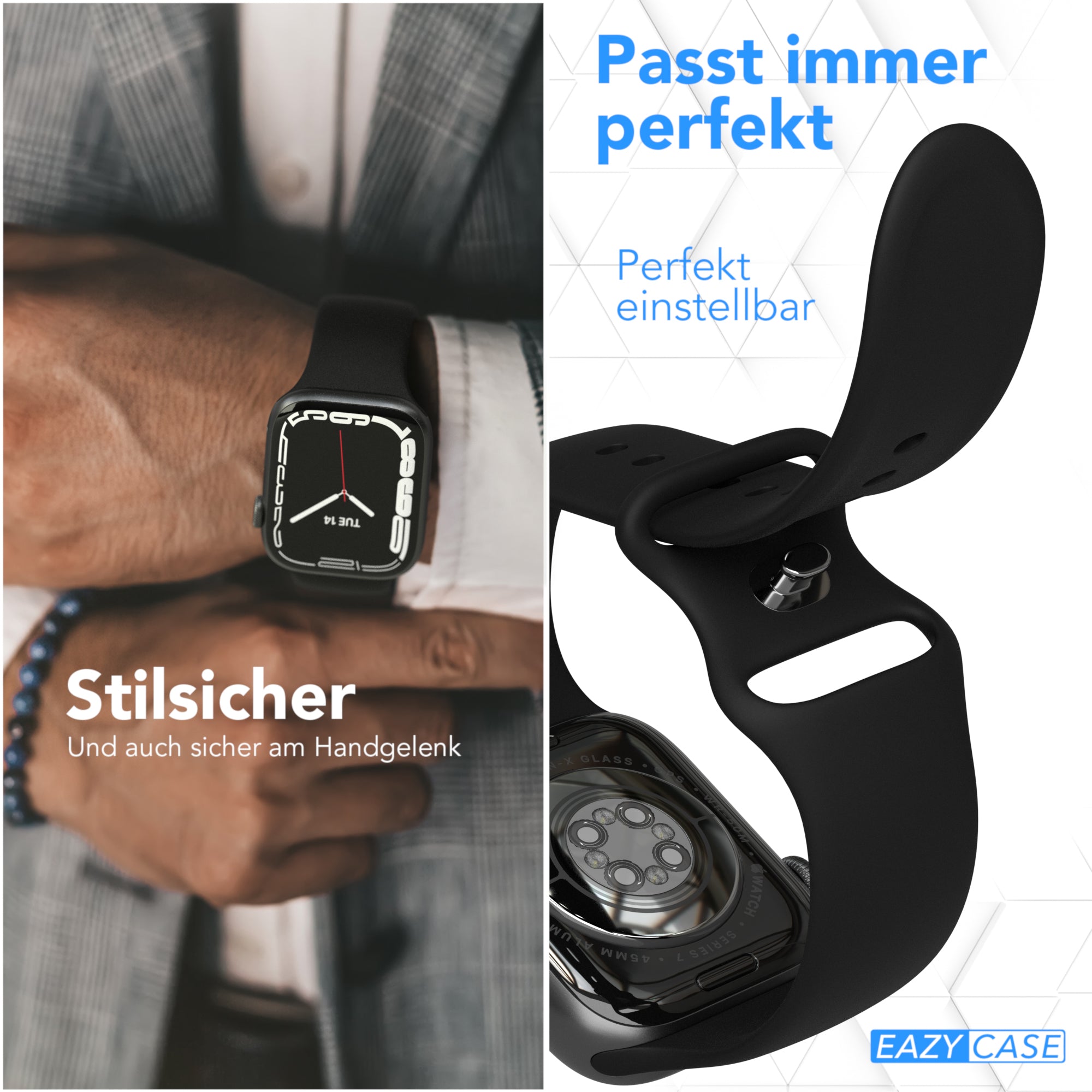 Apple Watch Silikon Armband mit Schnellverschluss von EAZY CASE