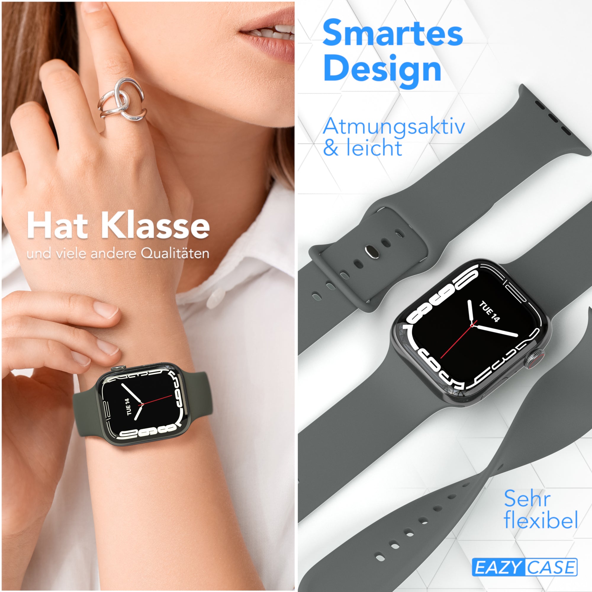 Apple Watch Silikon Armband mit Schnellverschluss von EAZY CASE
