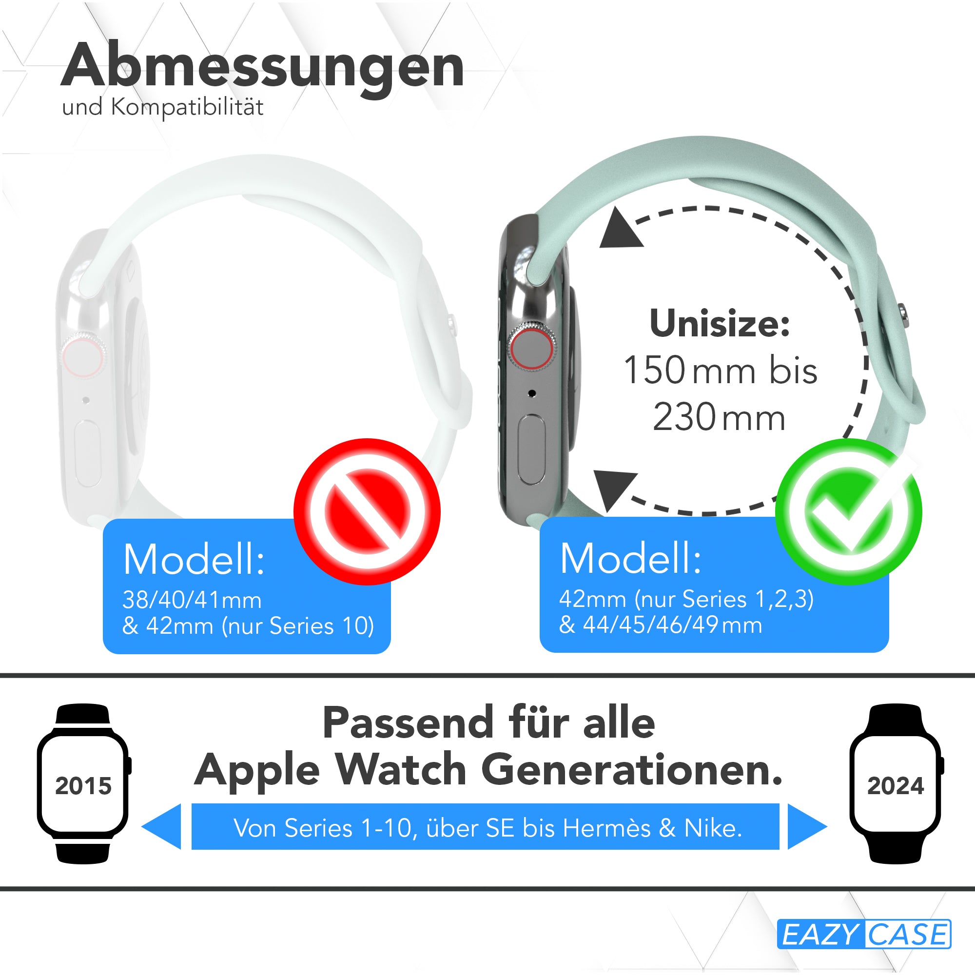 Apple Watch Silikon Armband mit Schnellverschluss von EAZY CASE