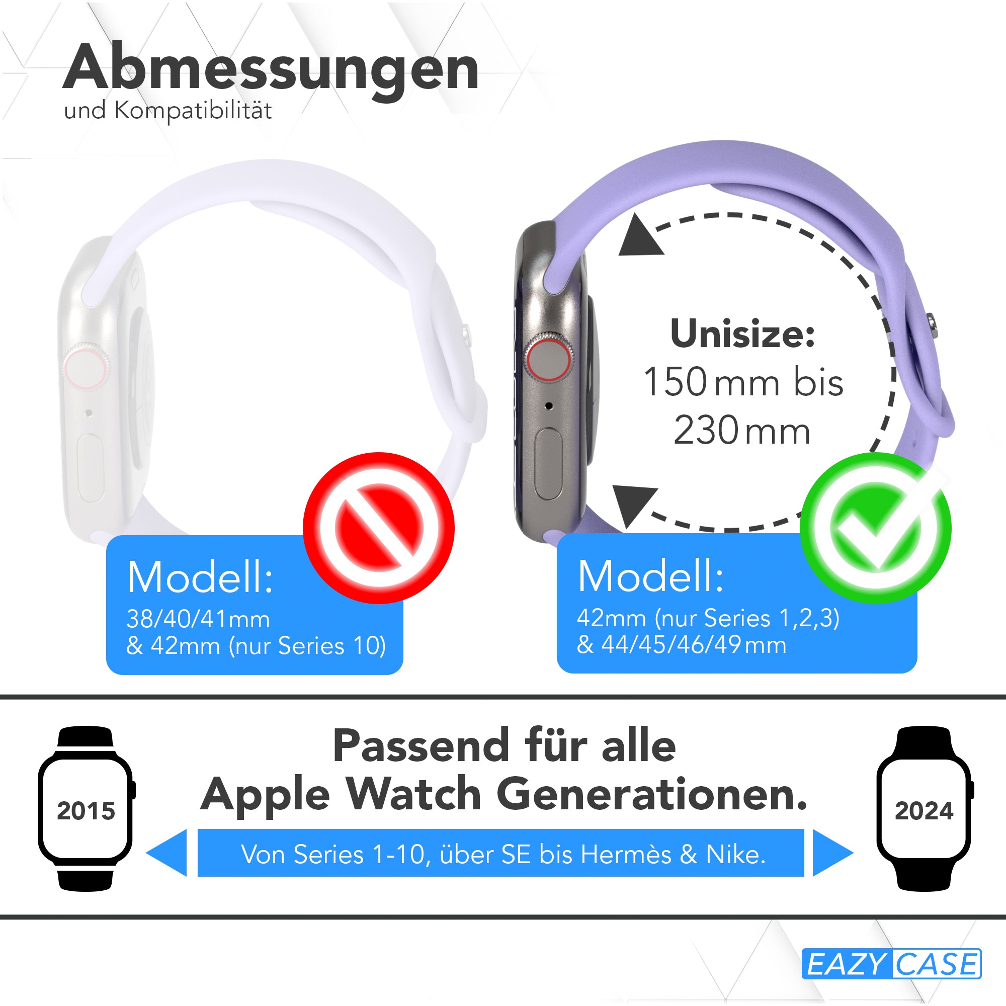 Apple Watch Silikon Armband mit Schnellverschluss von EAZY CASE