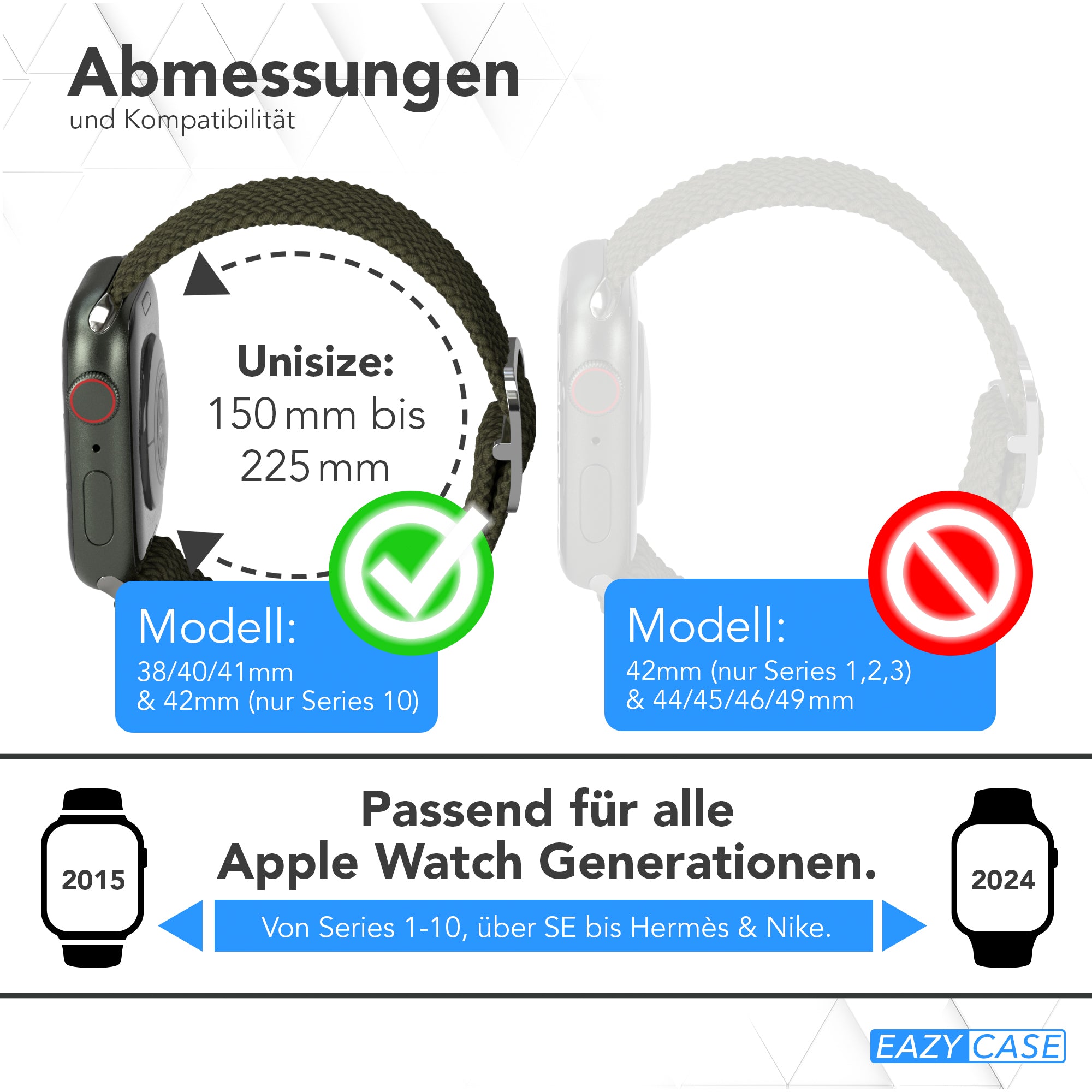 Apple Watch Armband geflochten Edelstahl Magnetverschluss EAZY CASE Wristband
