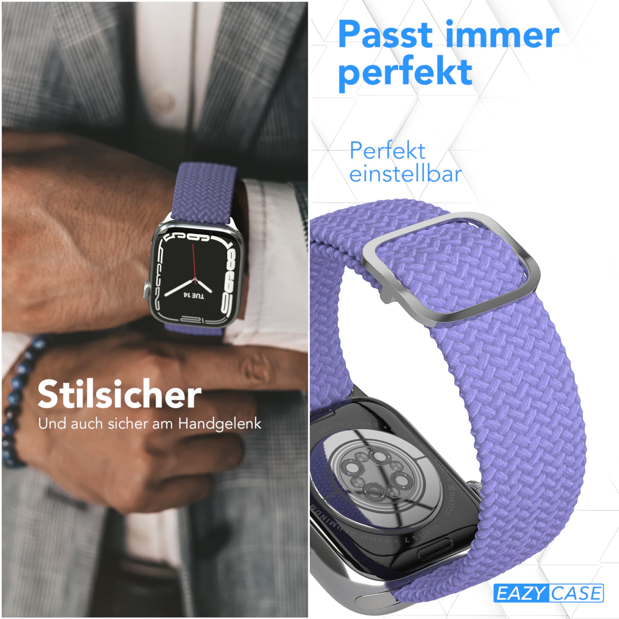 Apple Watch Armband geflochten Edelstahl Magnetverschluss EAZY CASE Wristband