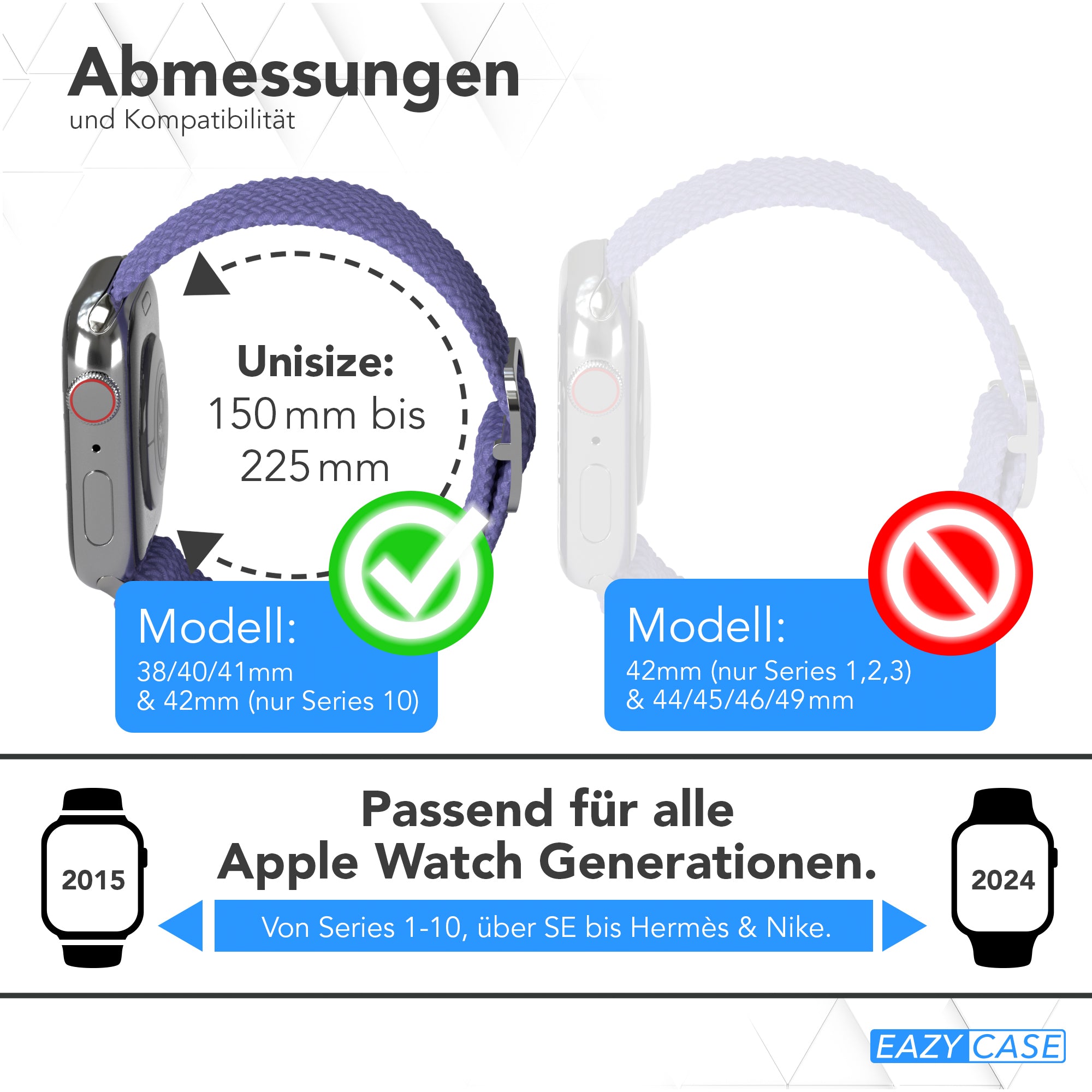 Apple Watch Armband geflochten Edelstahl Magnetverschluss EAZY CASE Wristband