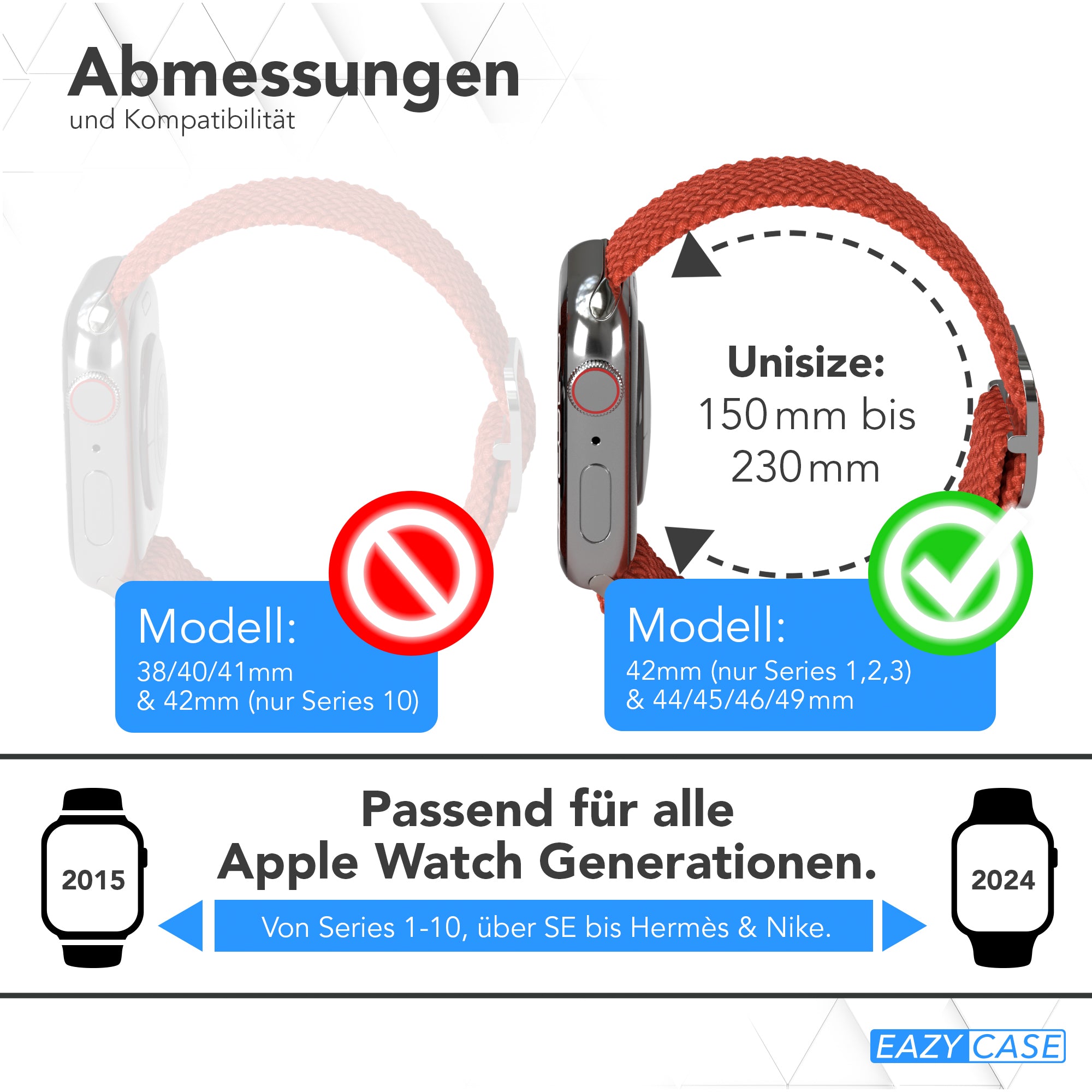 Apple Watch Armband geflochten Edelstahl Magnetverschluss EAZY CASE Wristband