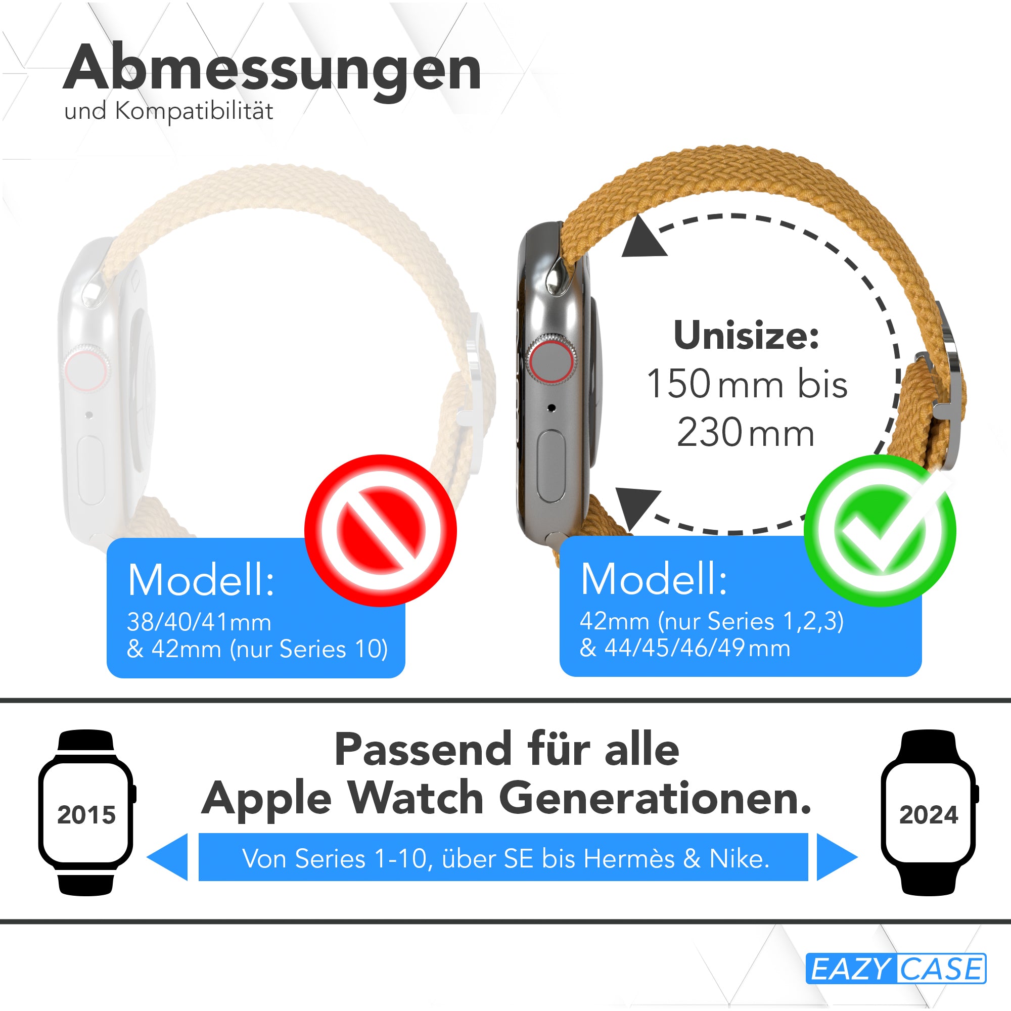Apple Watch Armband geflochten Edelstahl Magnetverschluss EAZY CASE Wristband