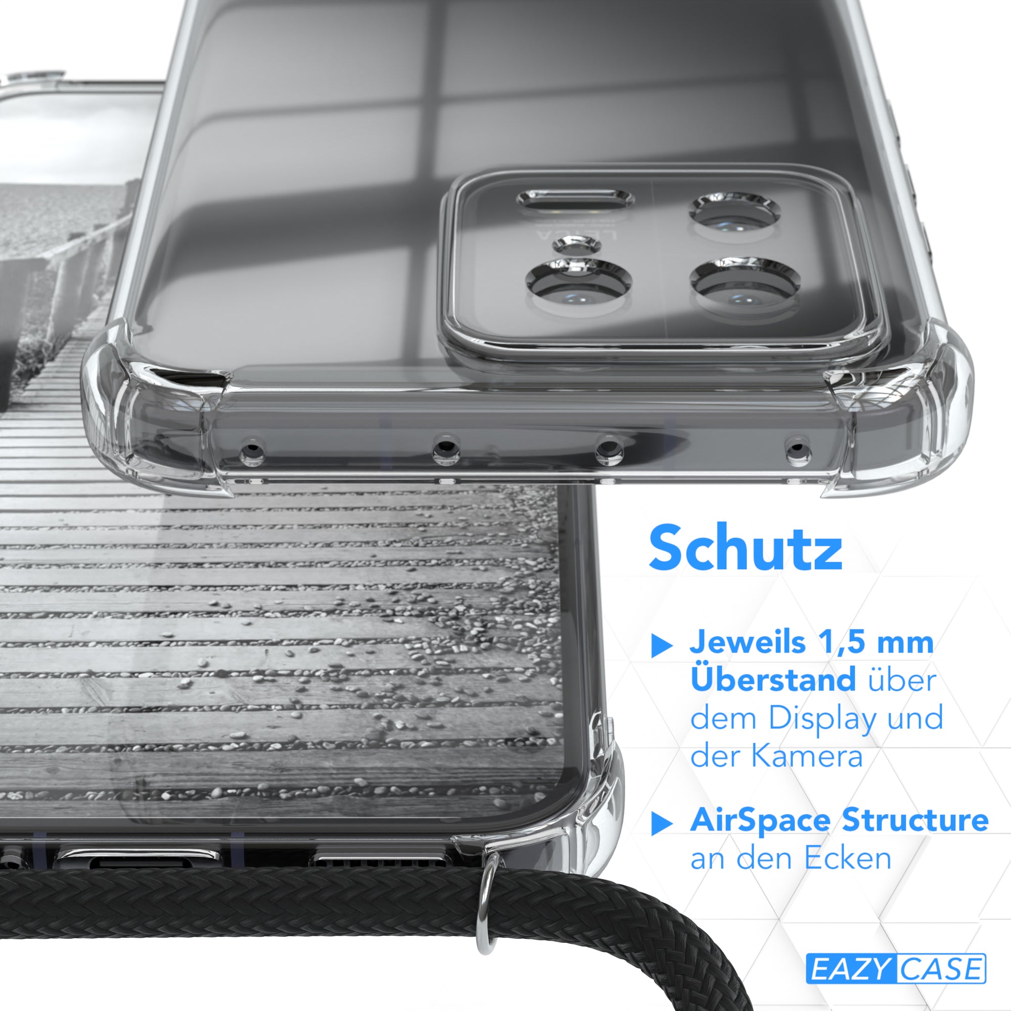 Xiaomi 13 Hülle mit Metallkette + Schwarze Kordel
