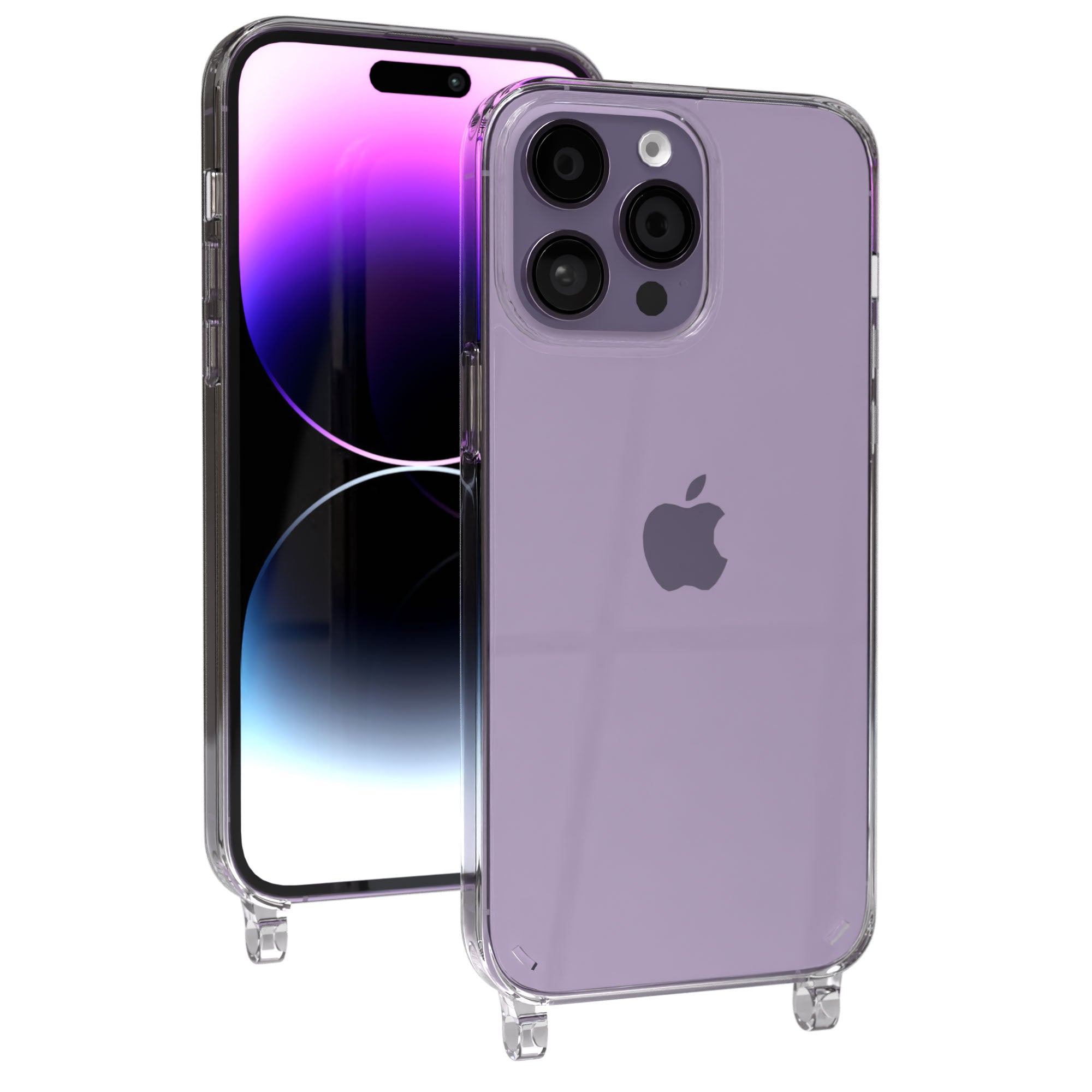 iPhone 14 Pro Max Hülle mit Handyketten Befestigungsösen TPU transparent