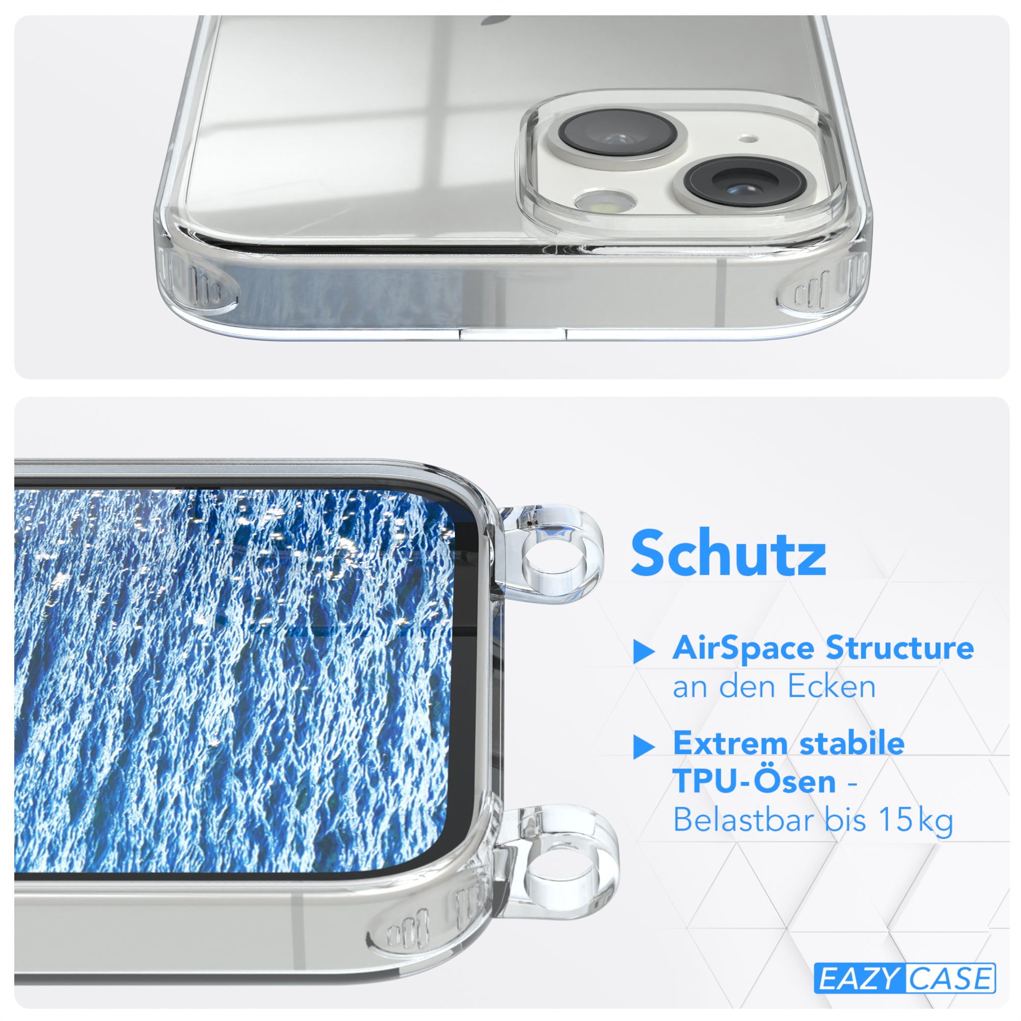 iPhone 14 transparente Hülle + Kordel