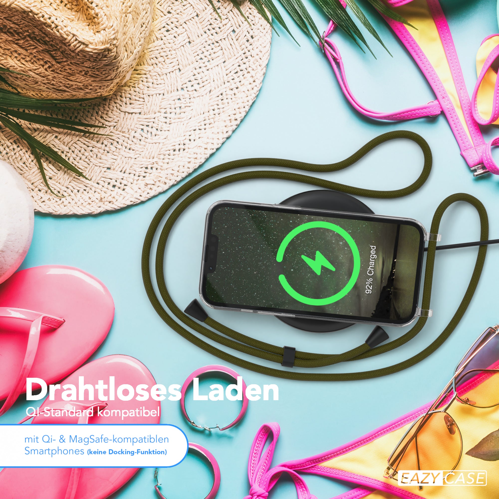 iPhone 14 transparente Hülle + Kordel