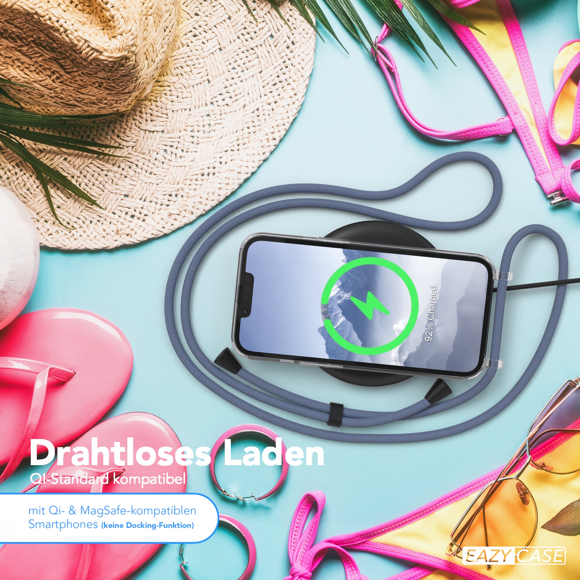 iPhone 14 transparente Hülle + Kordel