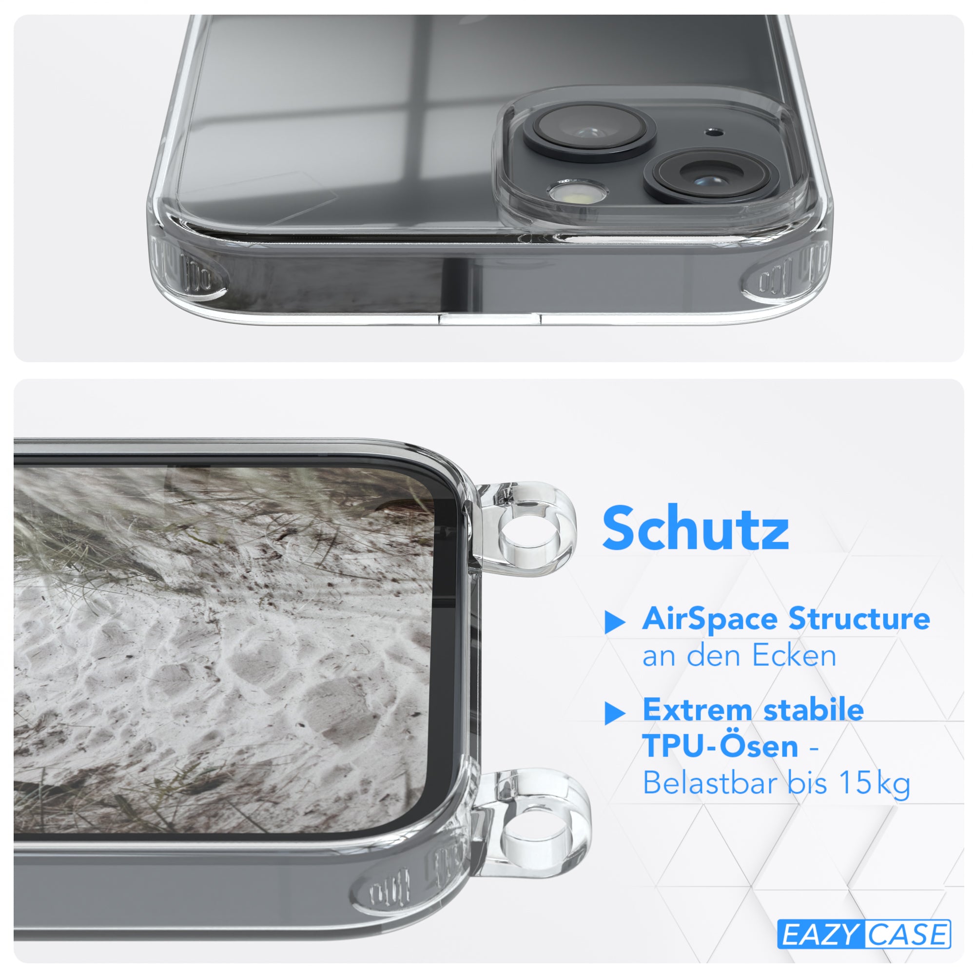 iPhone 14 transparente Hülle + Kordel