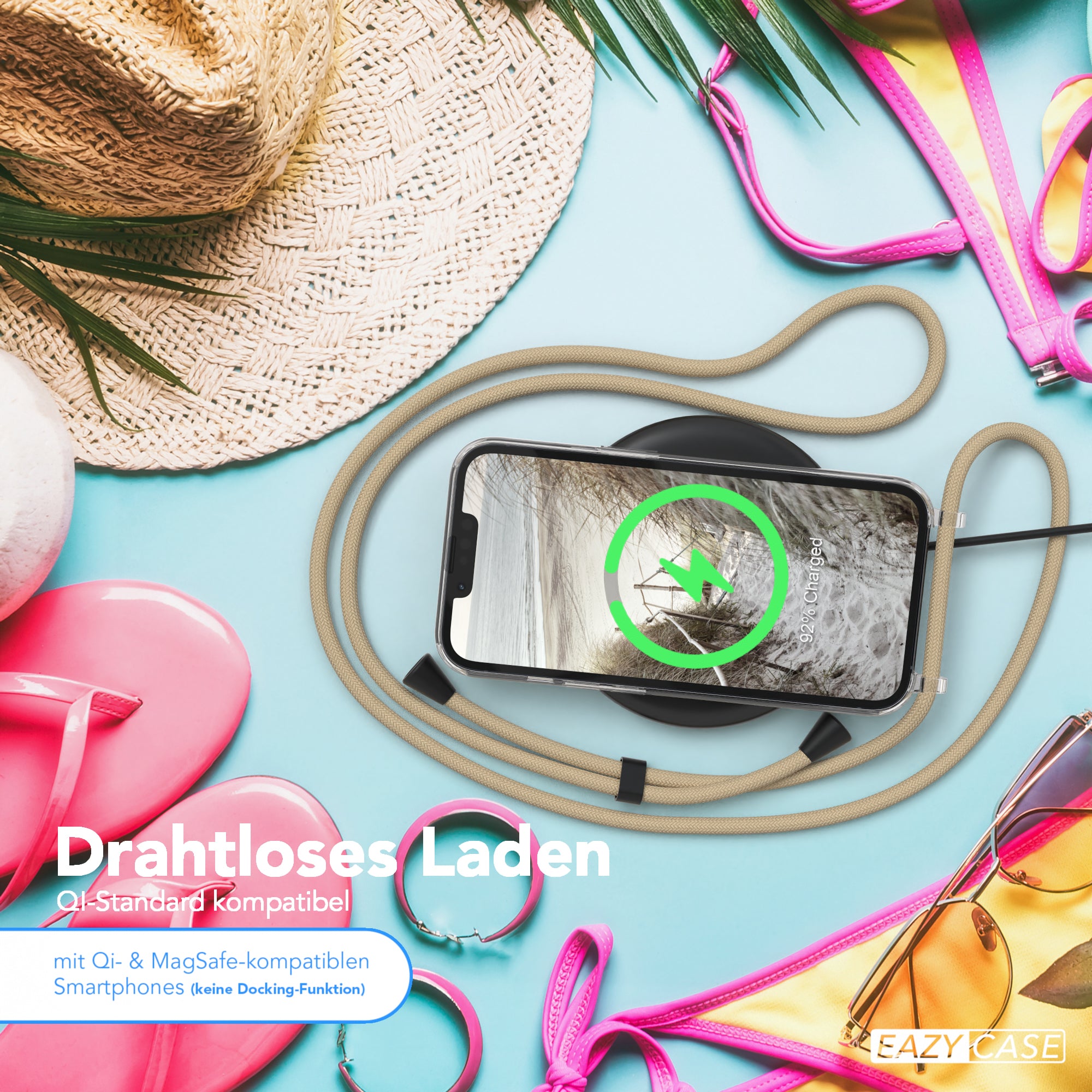 iPhone 14 transparente Hülle + Kordel