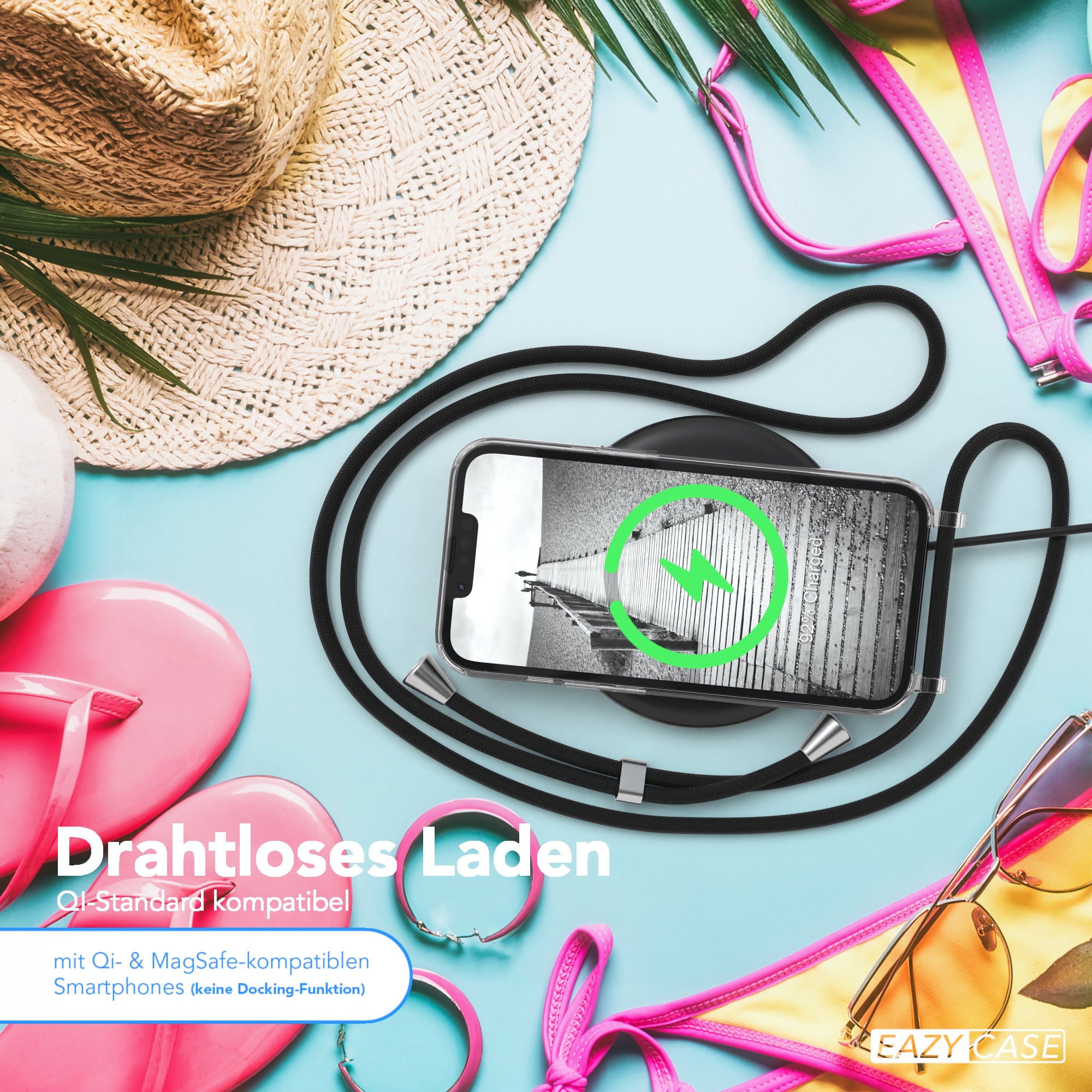 iPhone 14 transparente Hülle + Kordel