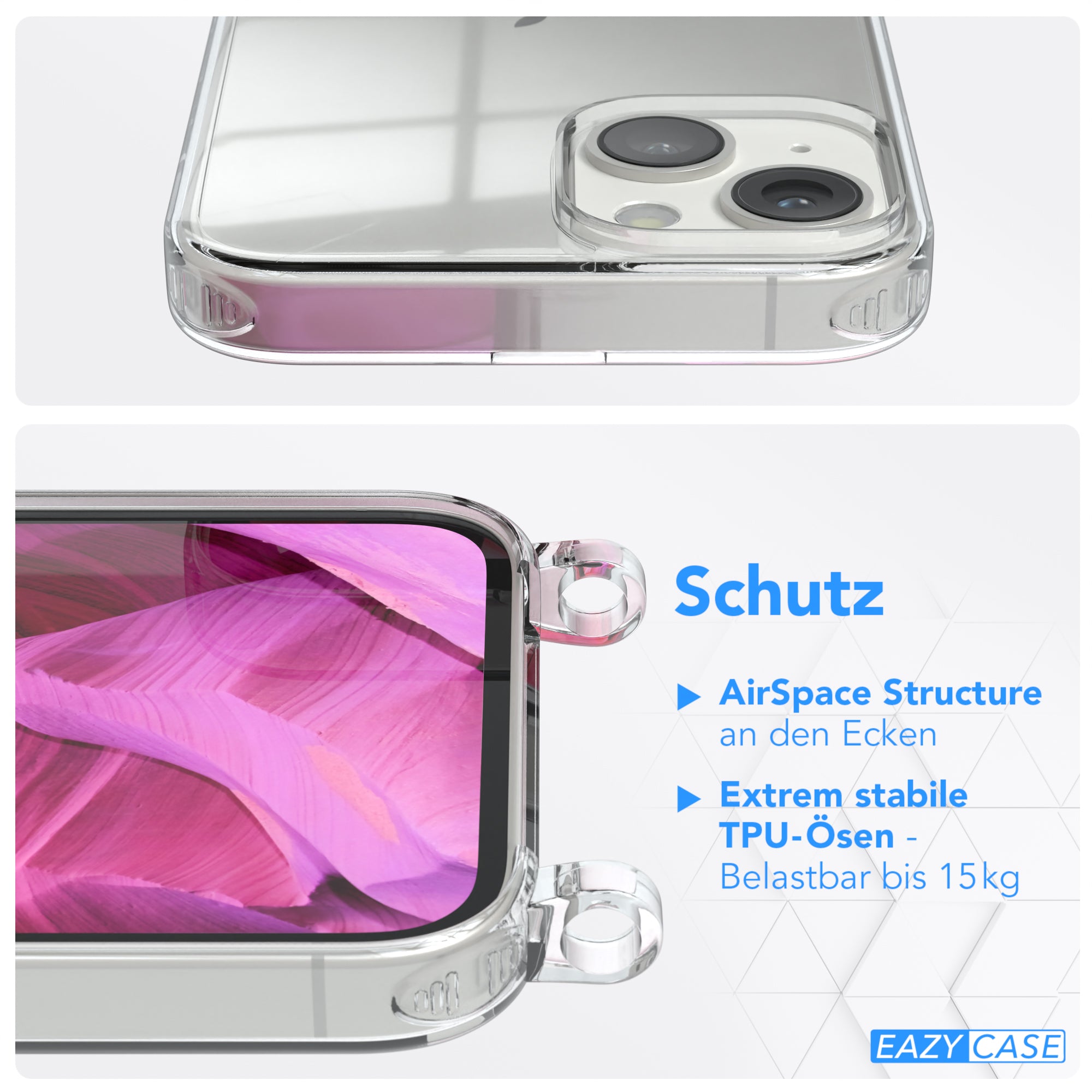 iPhone 14 transparente Hülle + Kordel