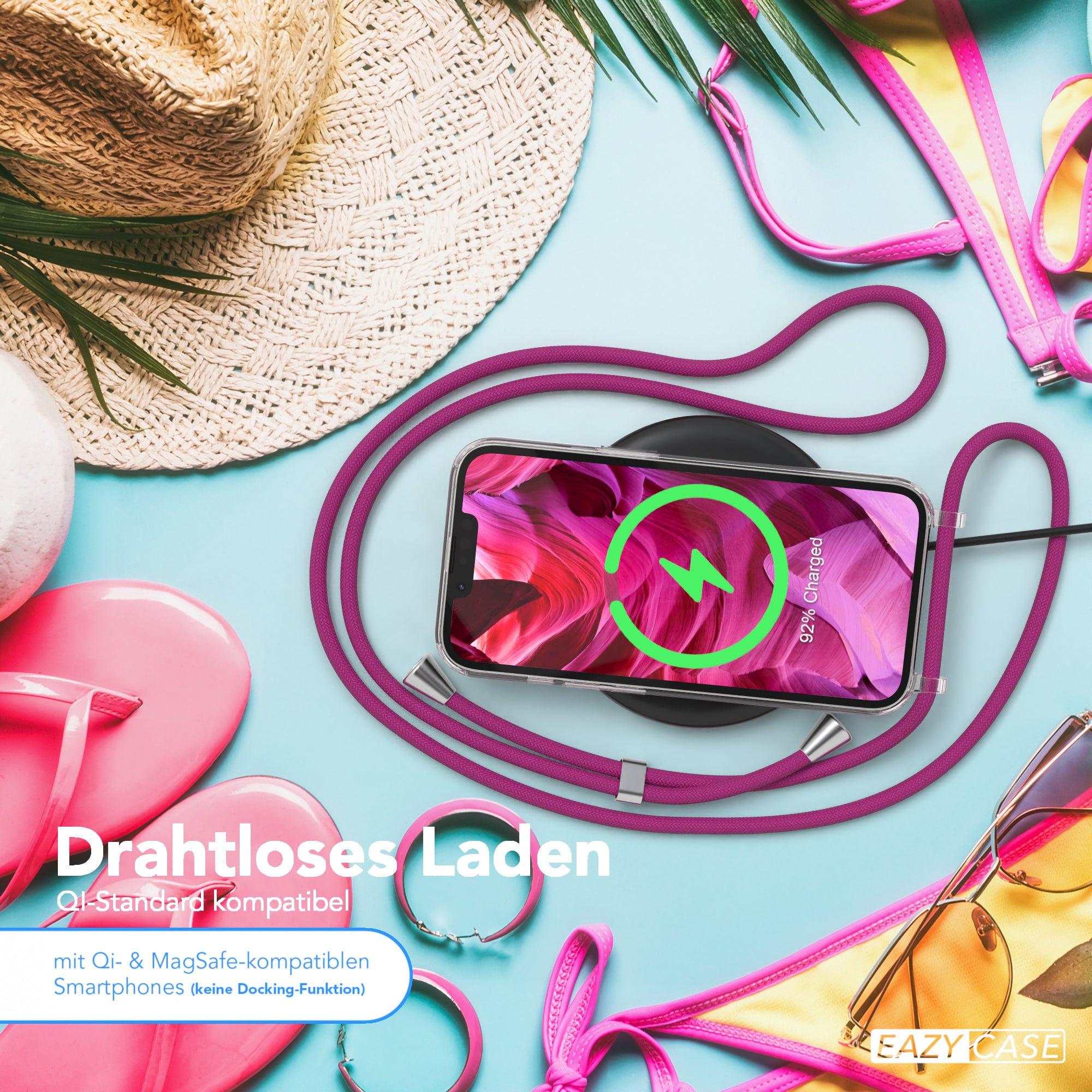 iPhone 14 transparente Hülle + Kordel