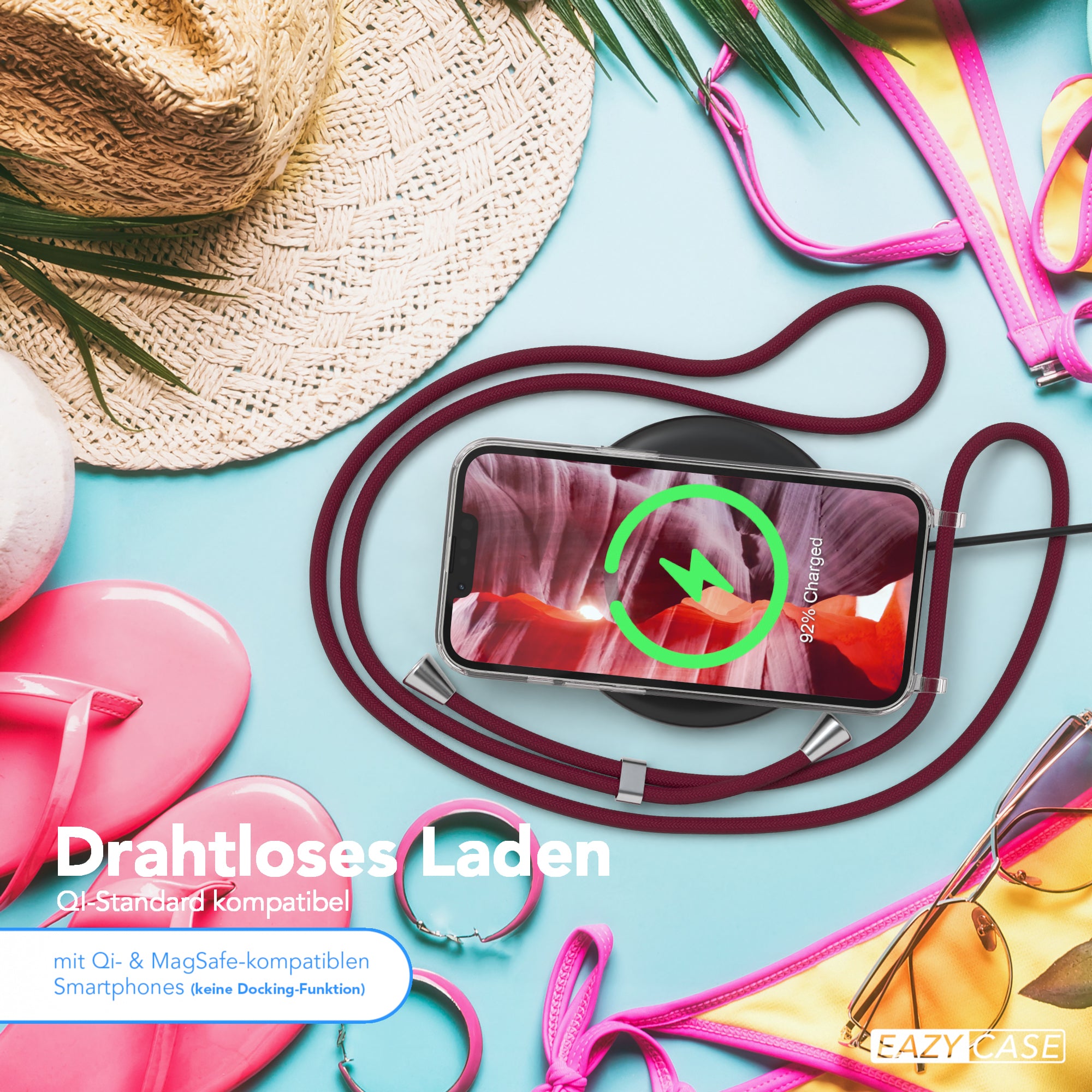 iPhone 14 transparente Hülle + Kordel