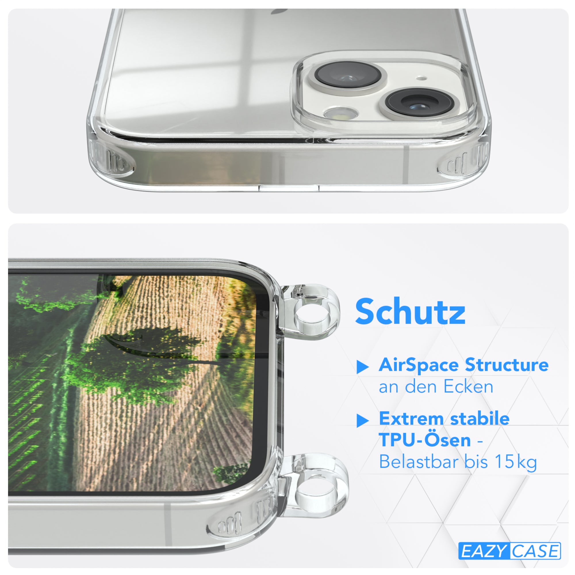 iPhone 14 transparente Hülle + Kordel