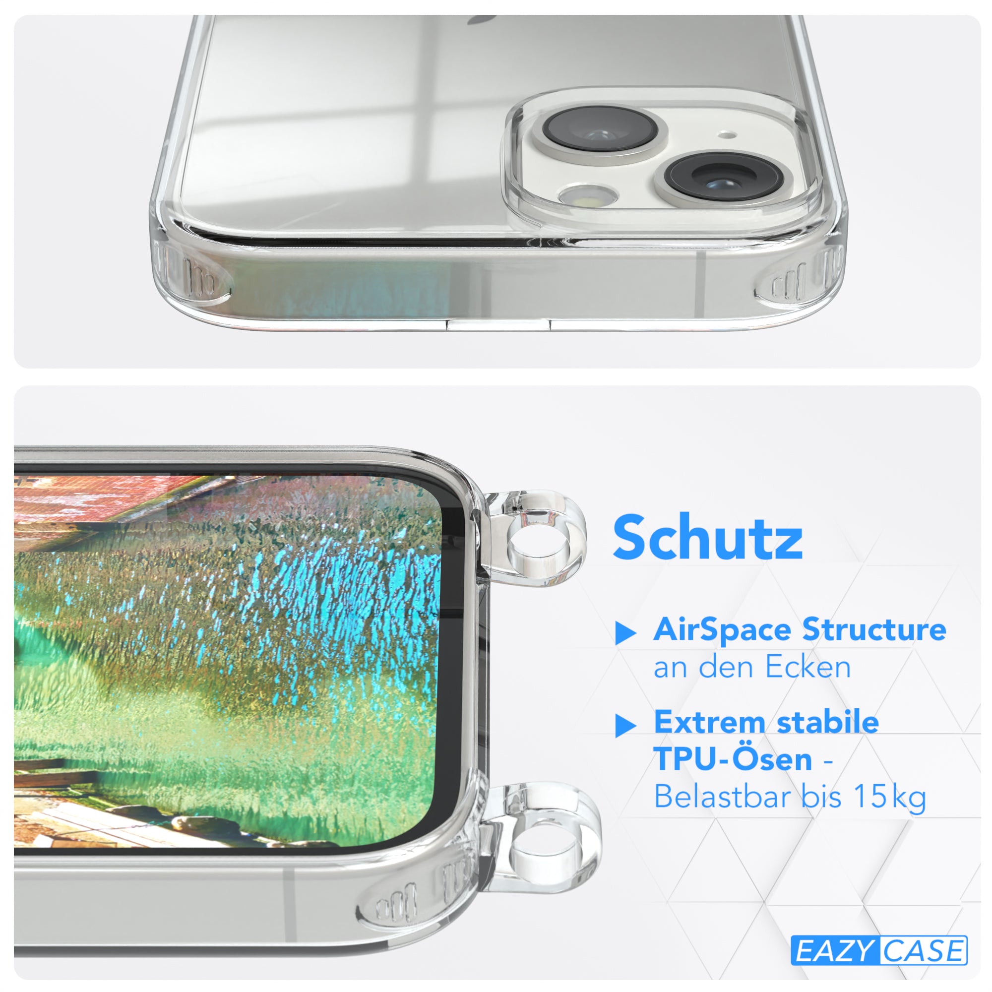 iPhone 14 transparente Hülle + Kordel