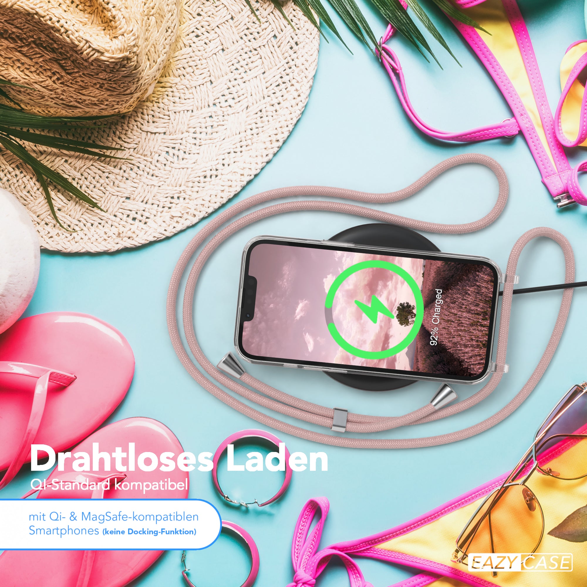 iPhone 14 transparente Hülle + Kordel