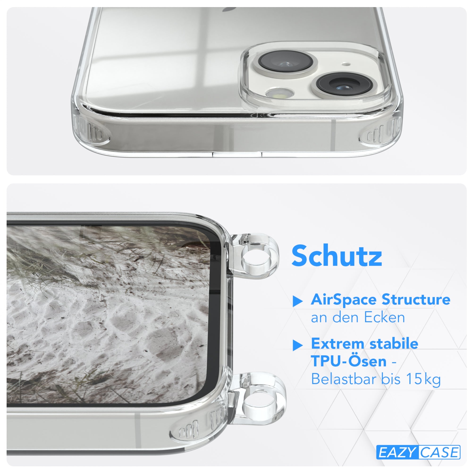 iPhone 14 transparente Hülle + Kordel
